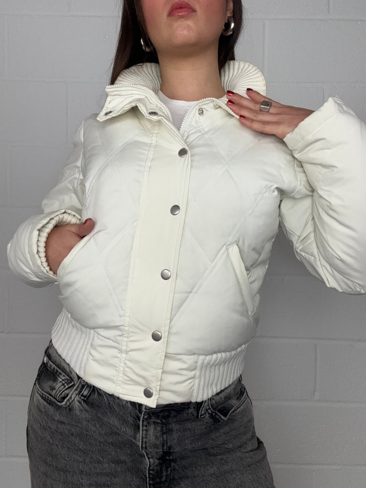 Cream Y2K Puffer Jacket (UK8)