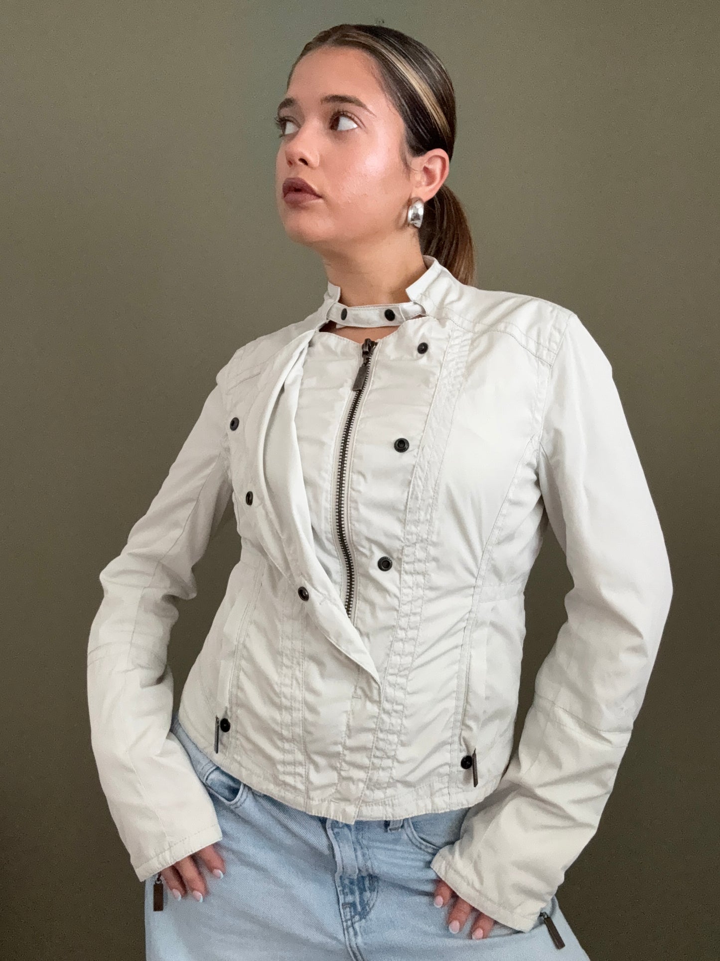 Firetrap Cream Biker Jacket (M)