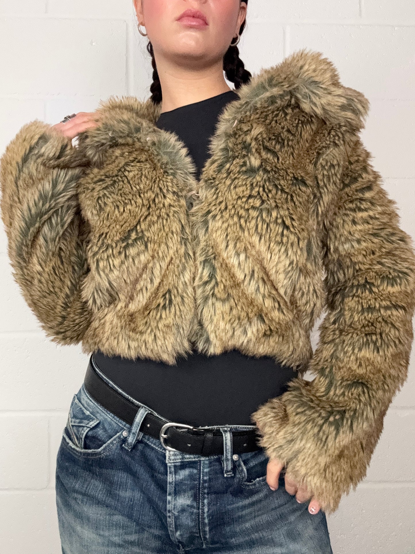 Y2K Faux Fur Jacket (UK10)