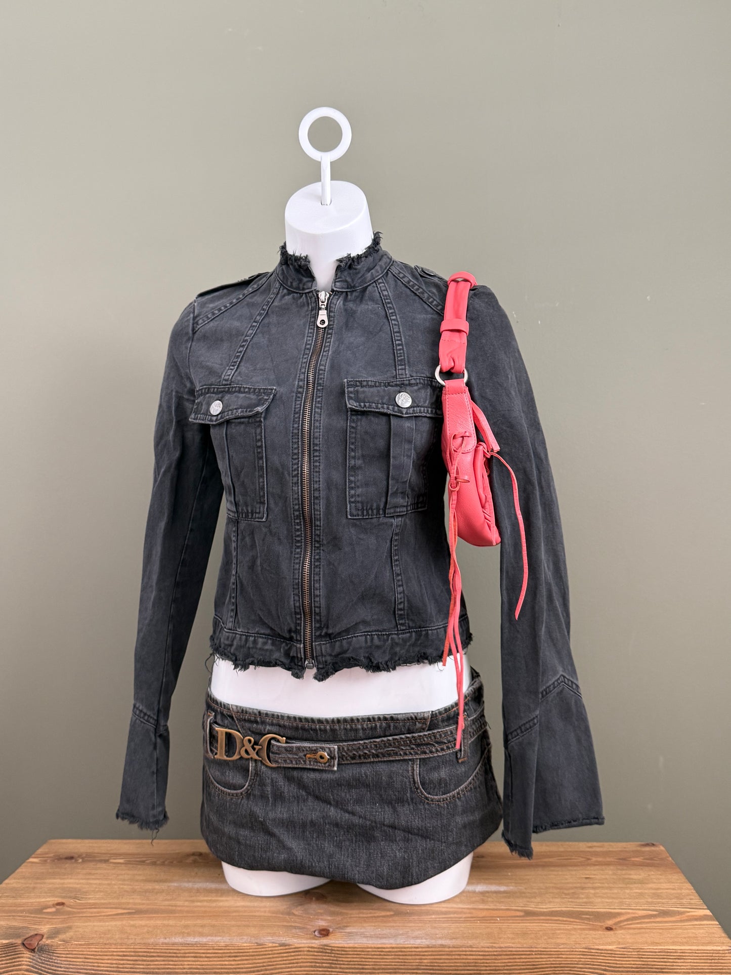 Coral Leather Shoulder Bag
