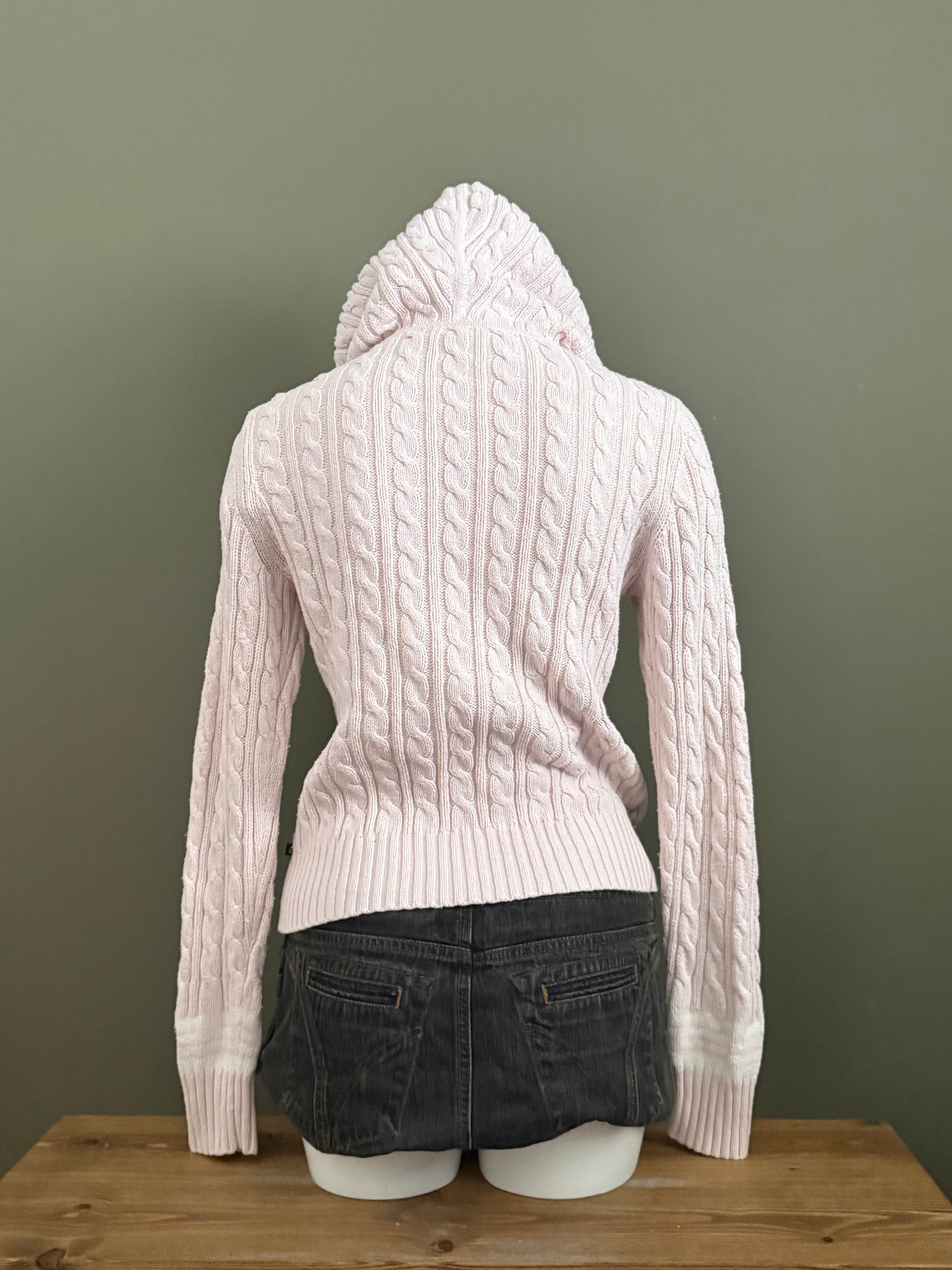 Baby Pink Ralph Lauren Cable Knit Jumper (M)