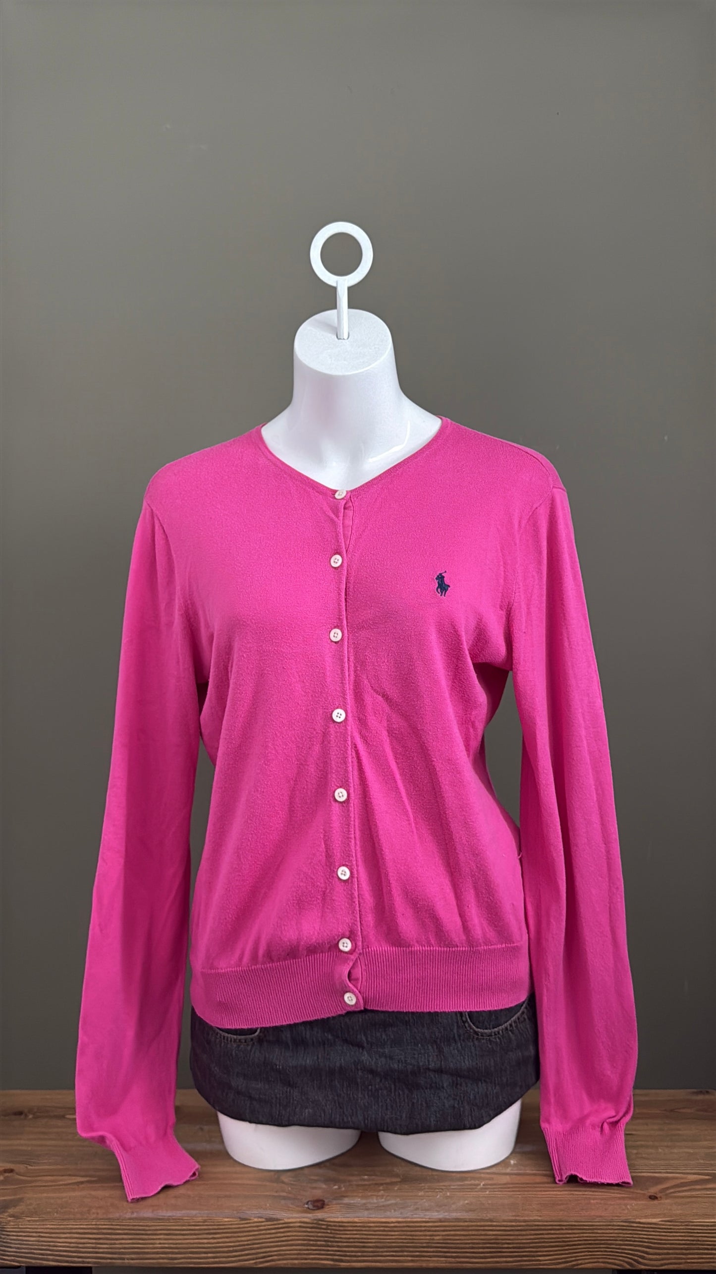 Pink Ralph Lauren Knit Cardigan (XL)