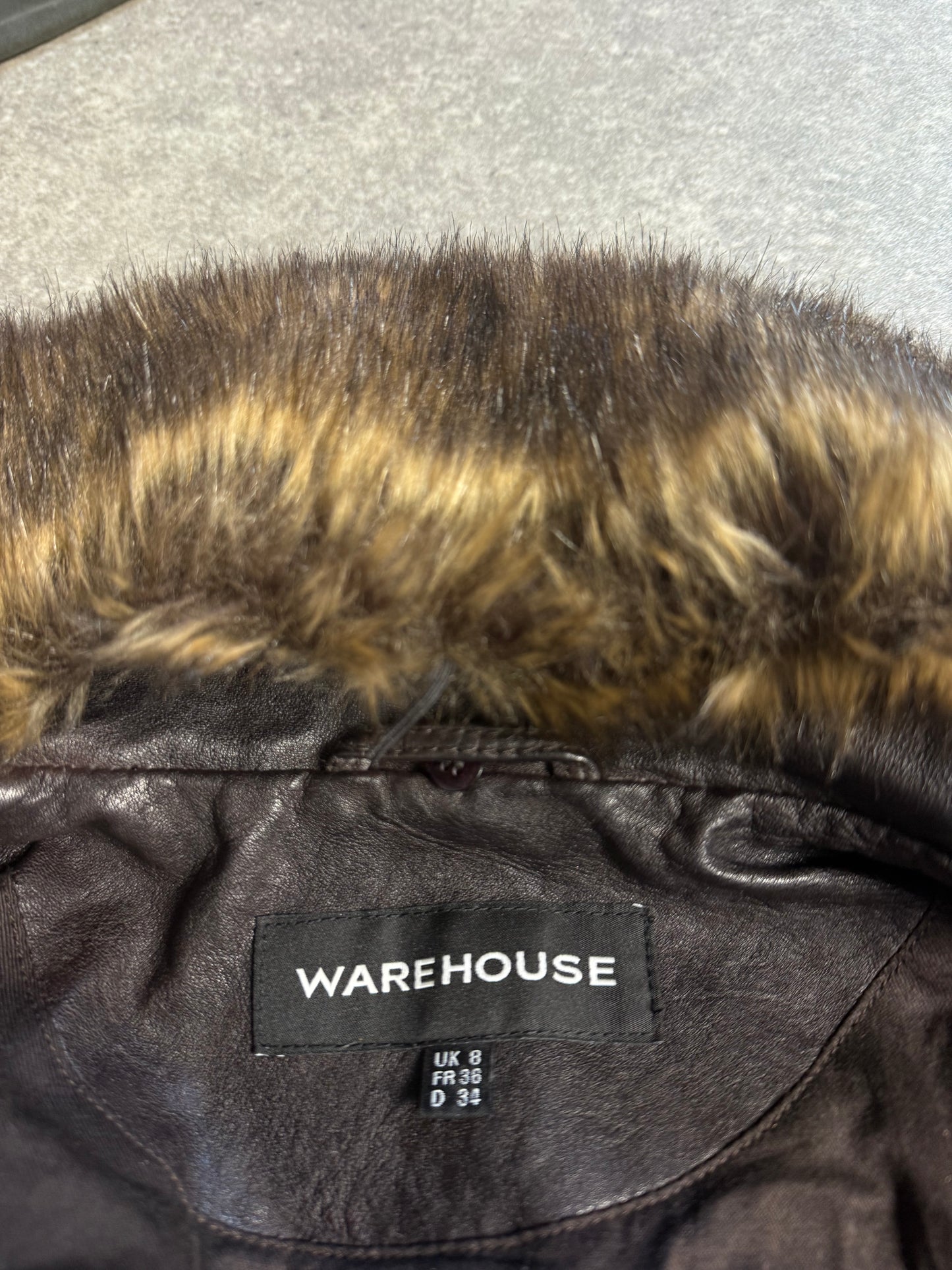 Leather Fitted Jacket (UK8)