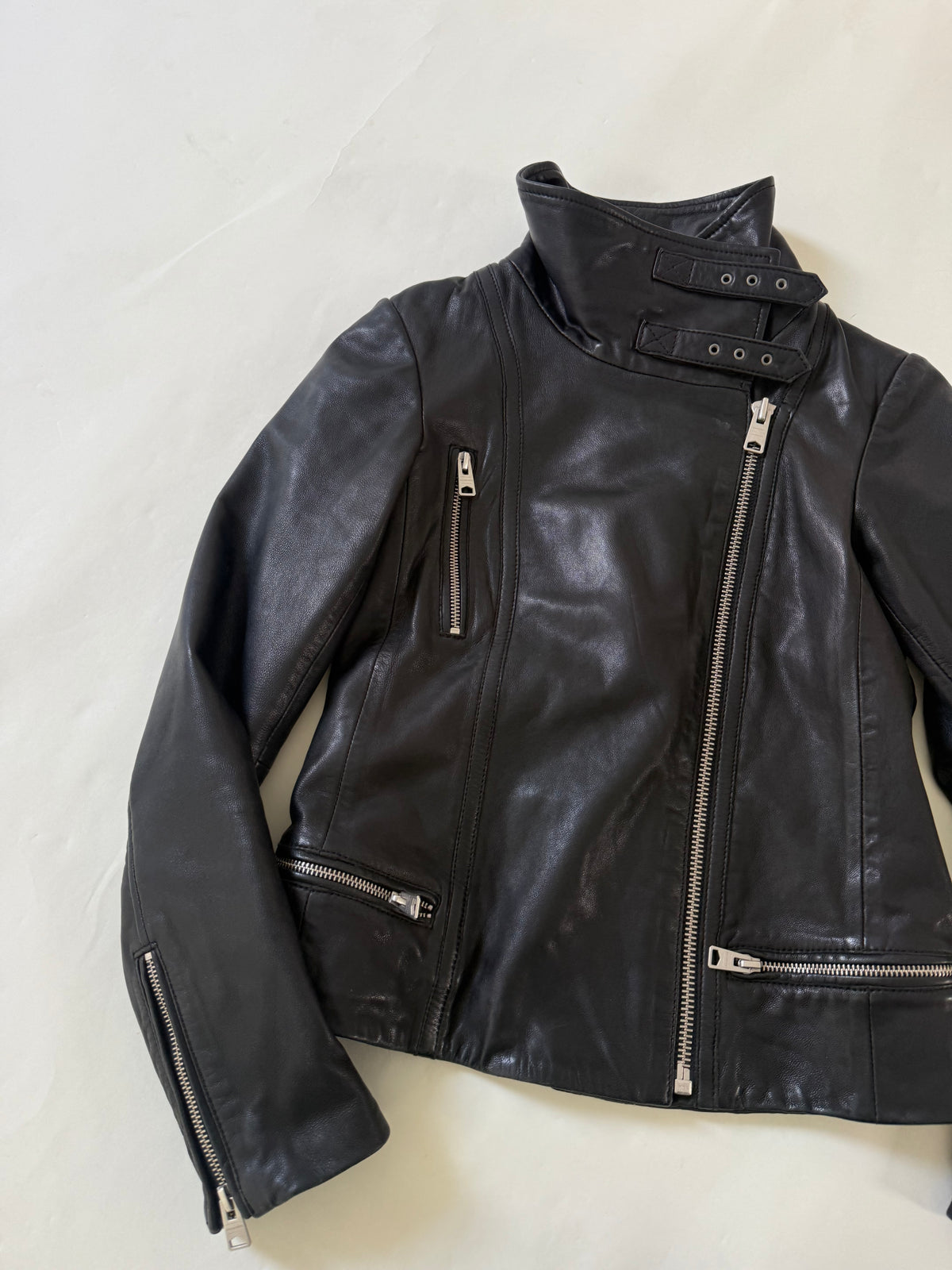 Allsaints Leather Buckle Jacket (UK8)
