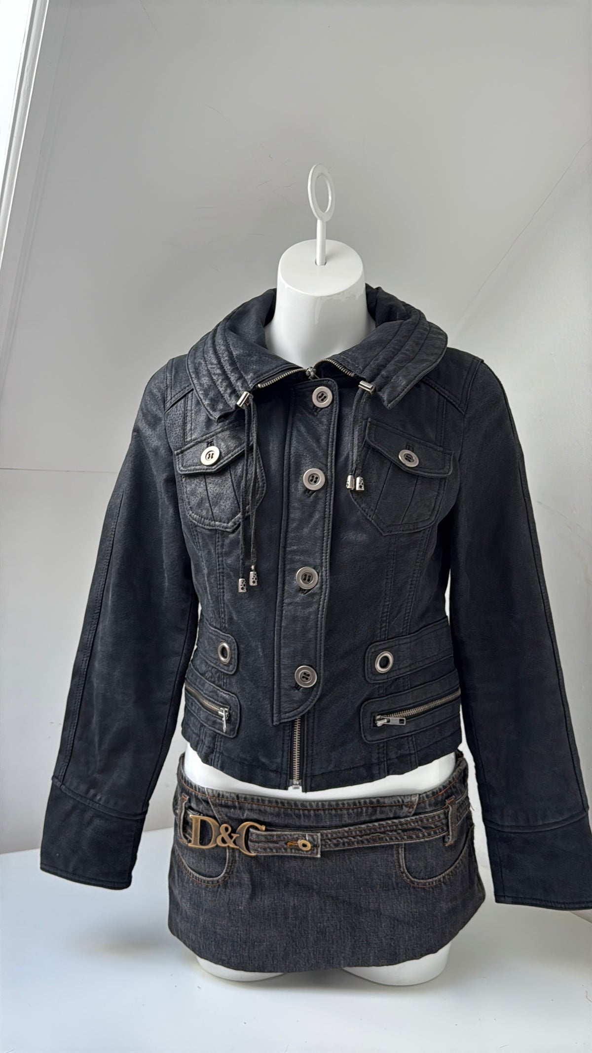 Fitted Leather Corset Jacket (L)