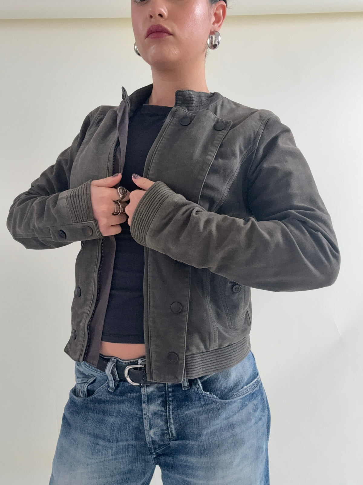 Vintage Diesel Leather Military Jacket (S)