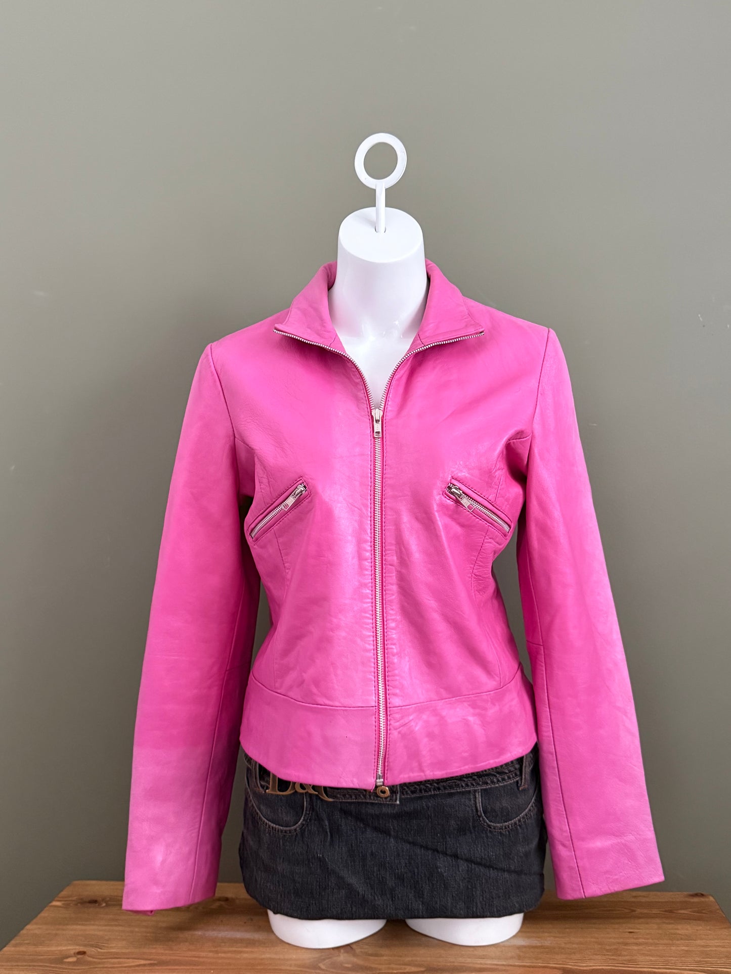 Pink Leather Jacket (M)
