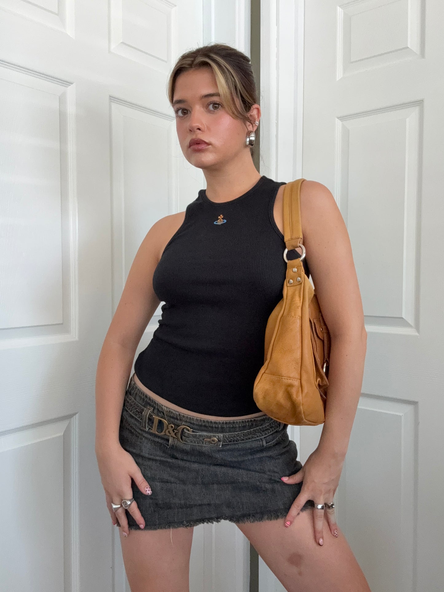 Vintage Leather Buckle Shoulder Bag