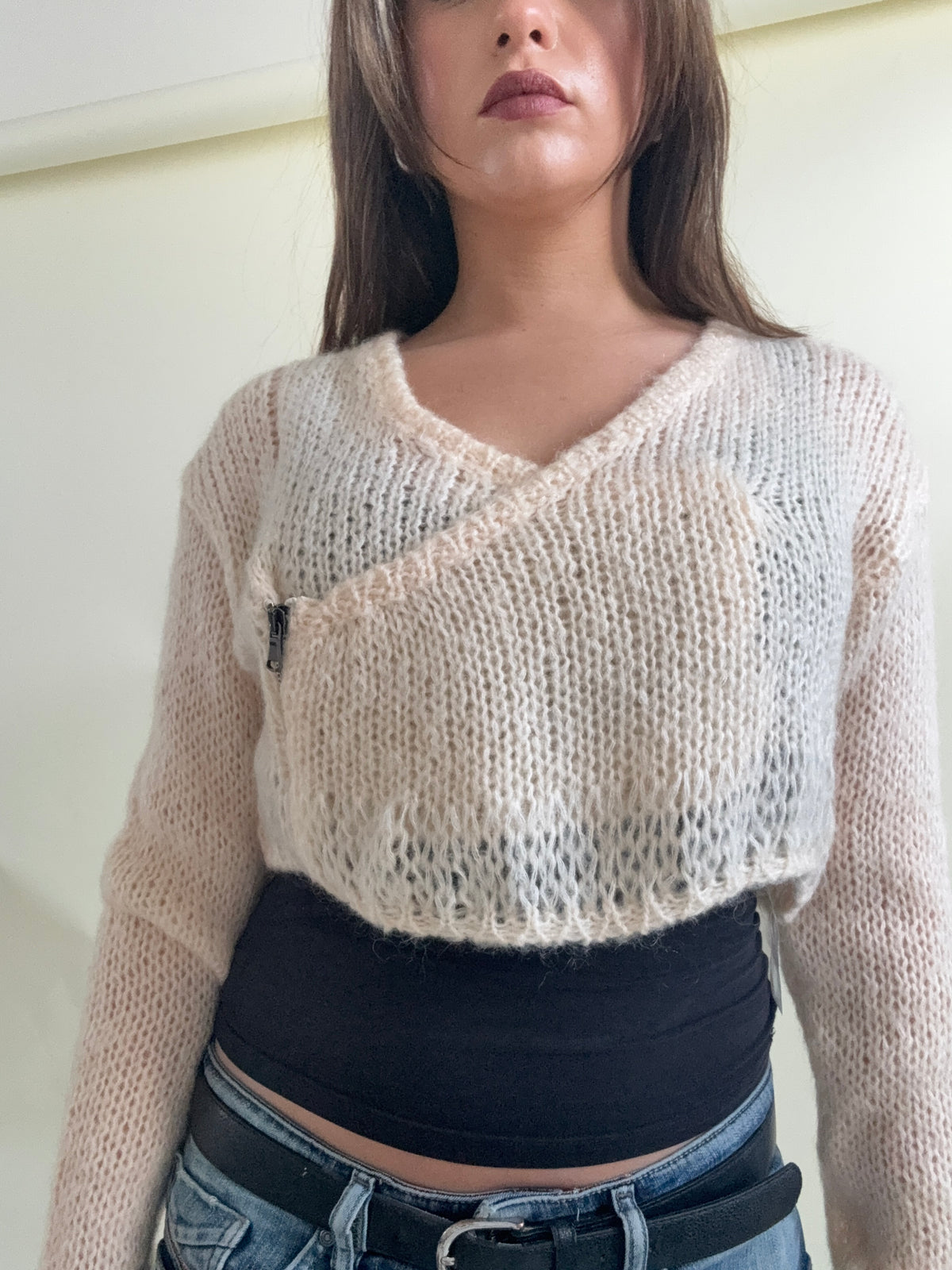 Diesel Mohair Knit Cropped Cardigan (S)
