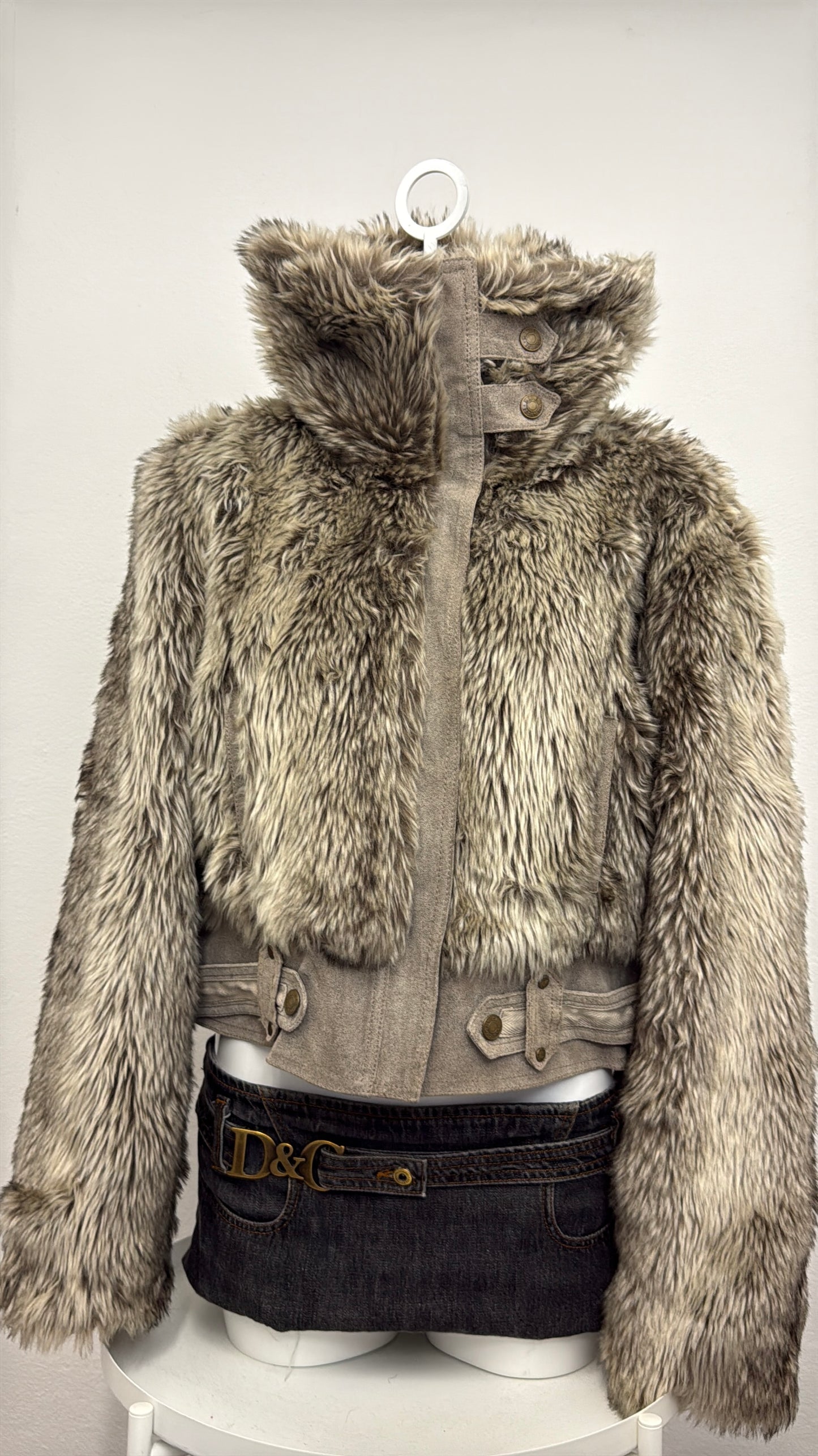 Faux Fur Bomber Jacket (UK16)