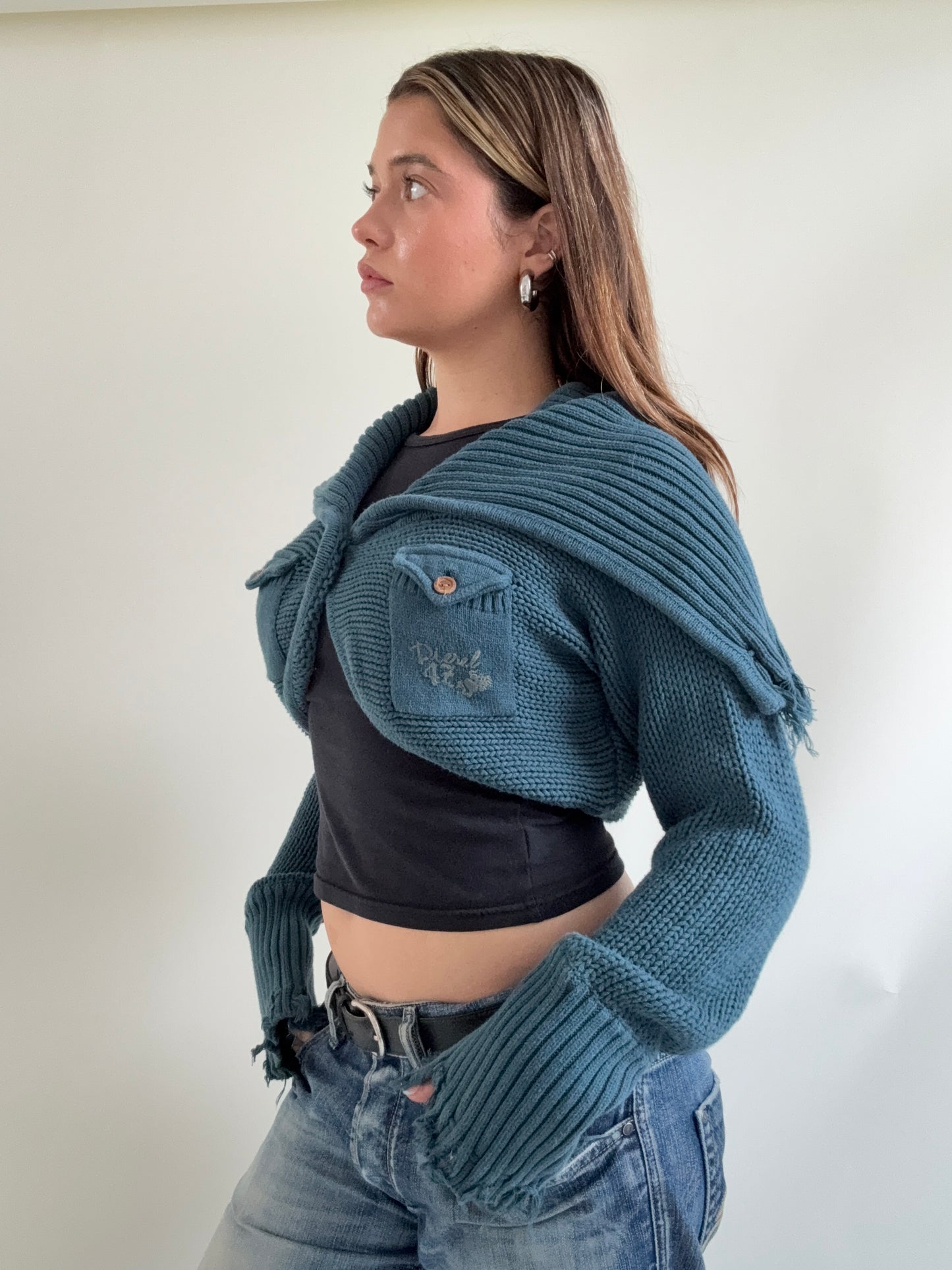 Diesel Knit Cropped Cardigan (L)