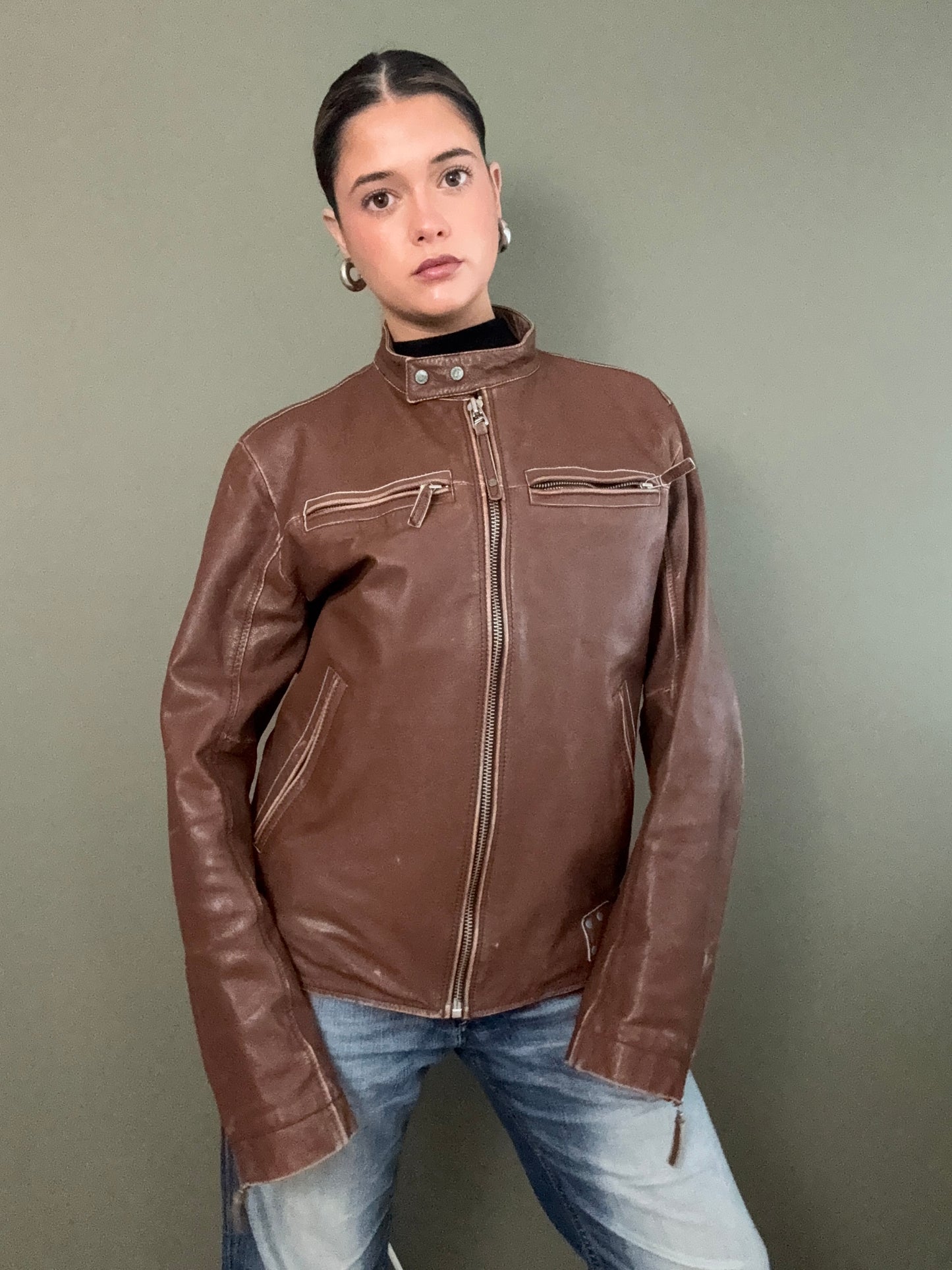 Vintage Diesel Leather Jacket (L)