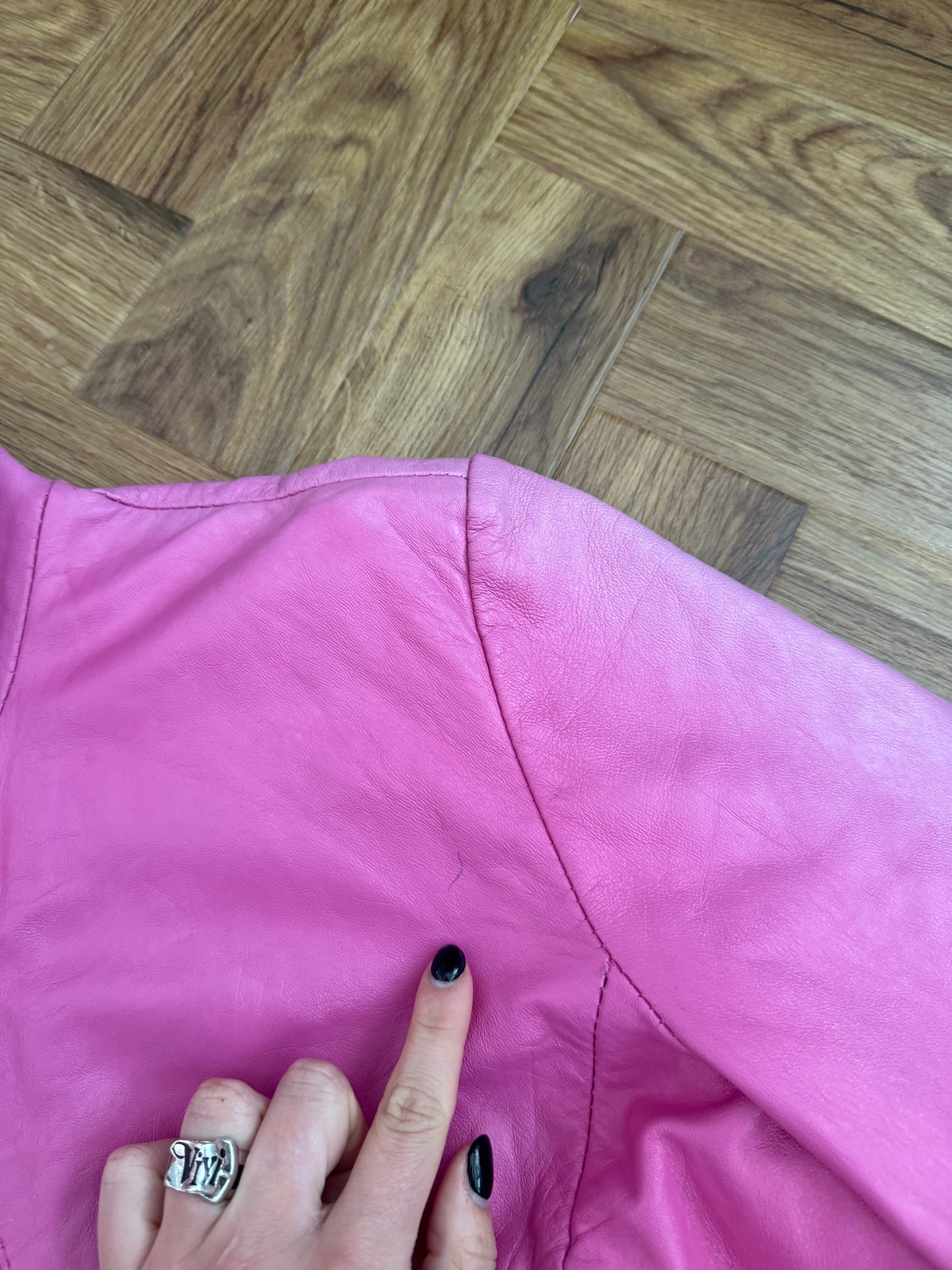Pink Leather Jacket (M)