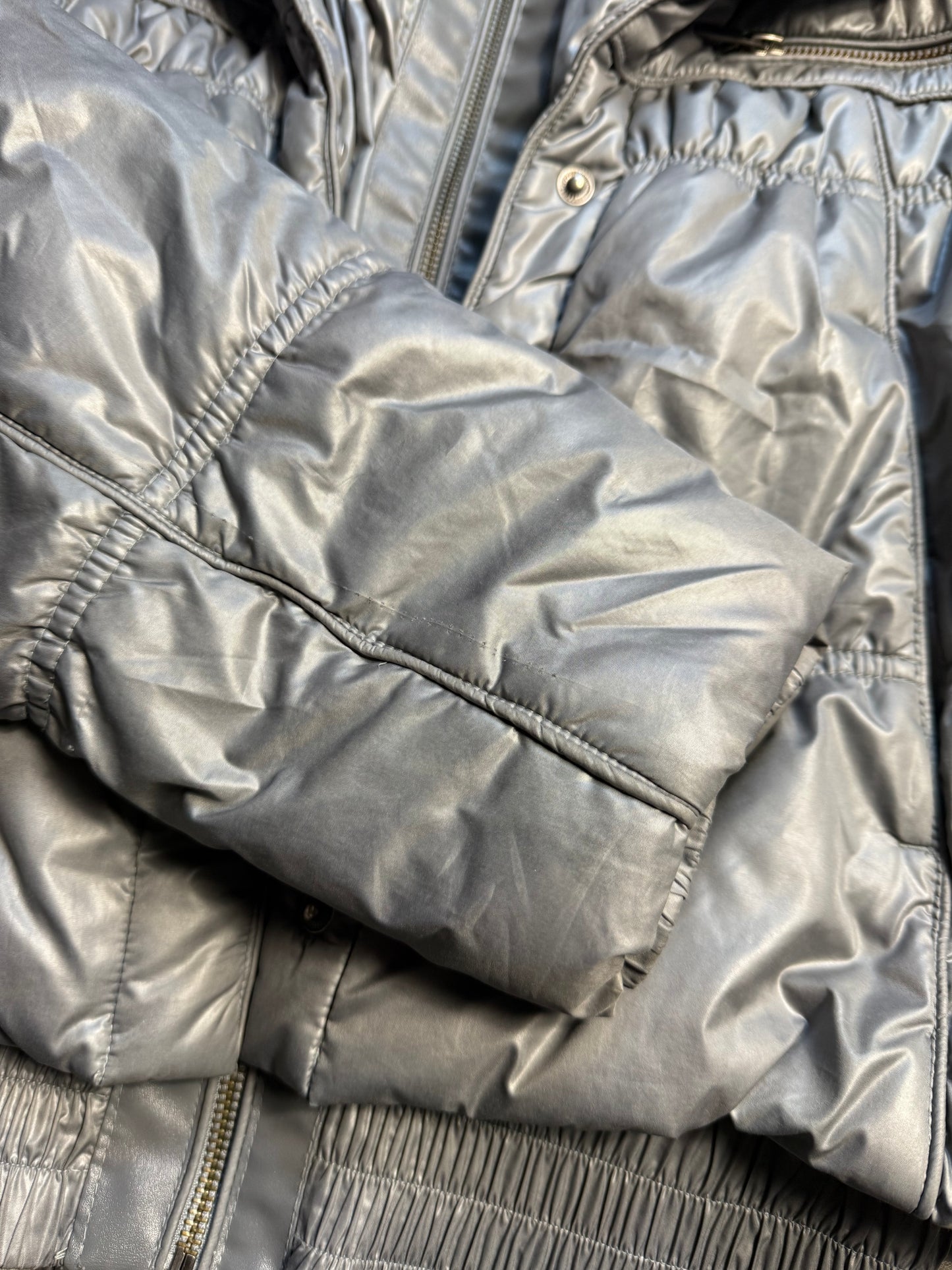 Silver Puffer Jacket (UK10)