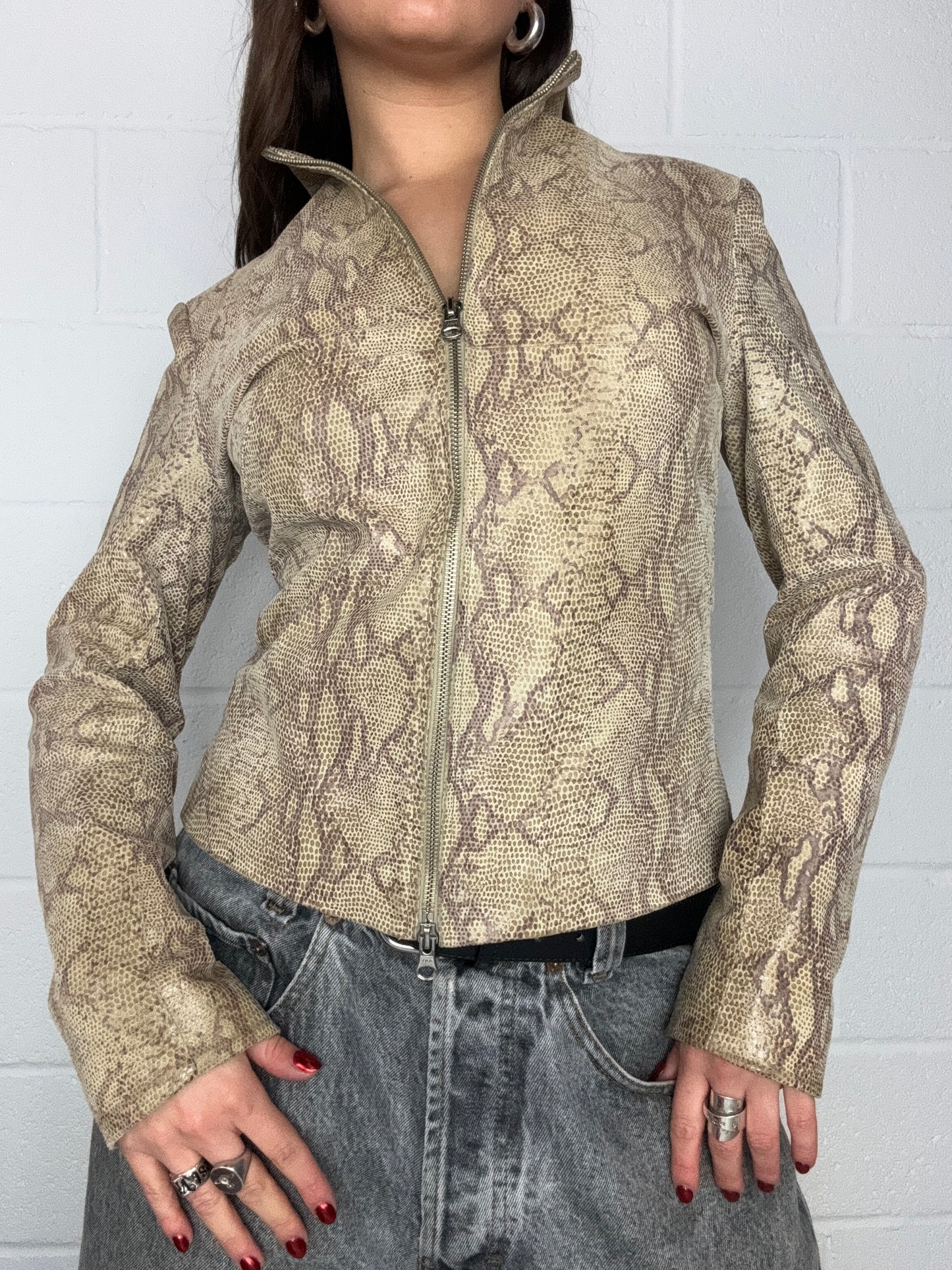 Snakeskin Leather Jacket