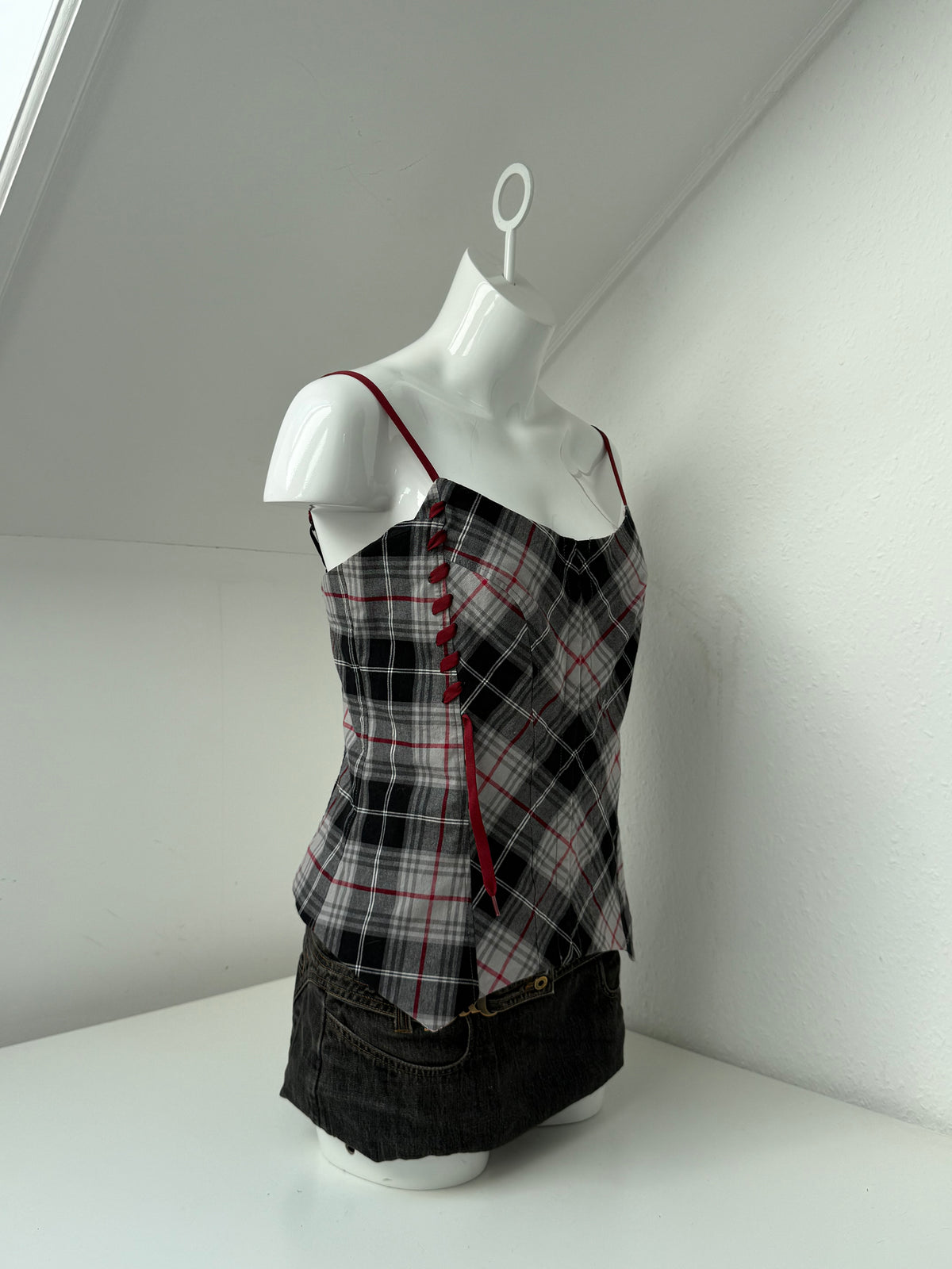 Cop Copine Tartan Corset Top (L)
