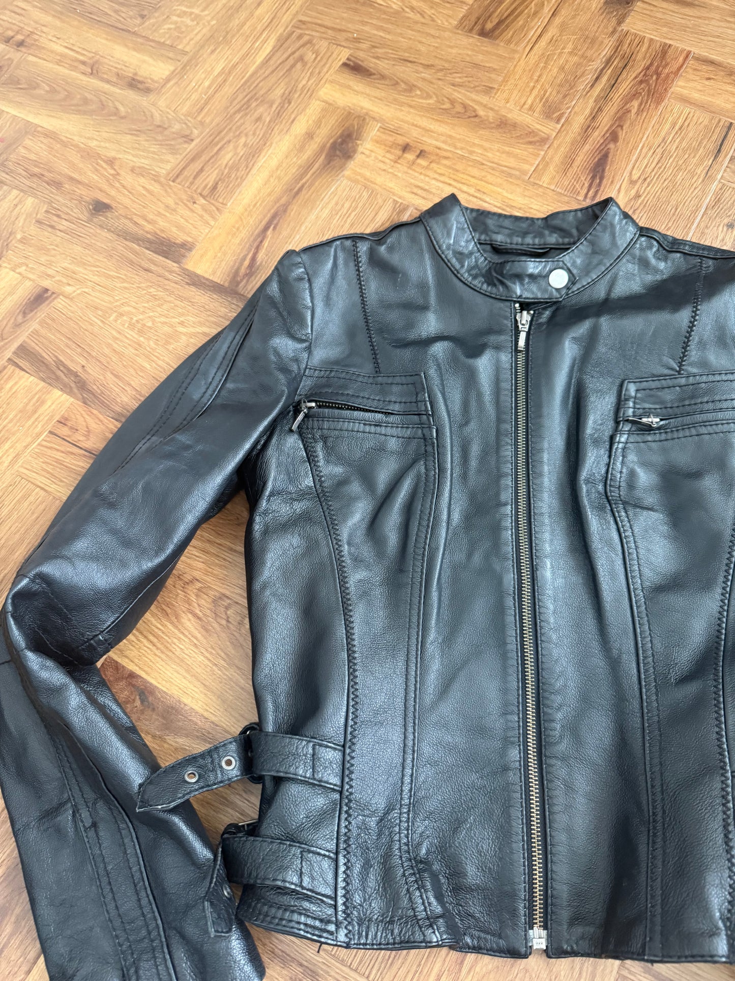Leather Biker Jacket (UK10)