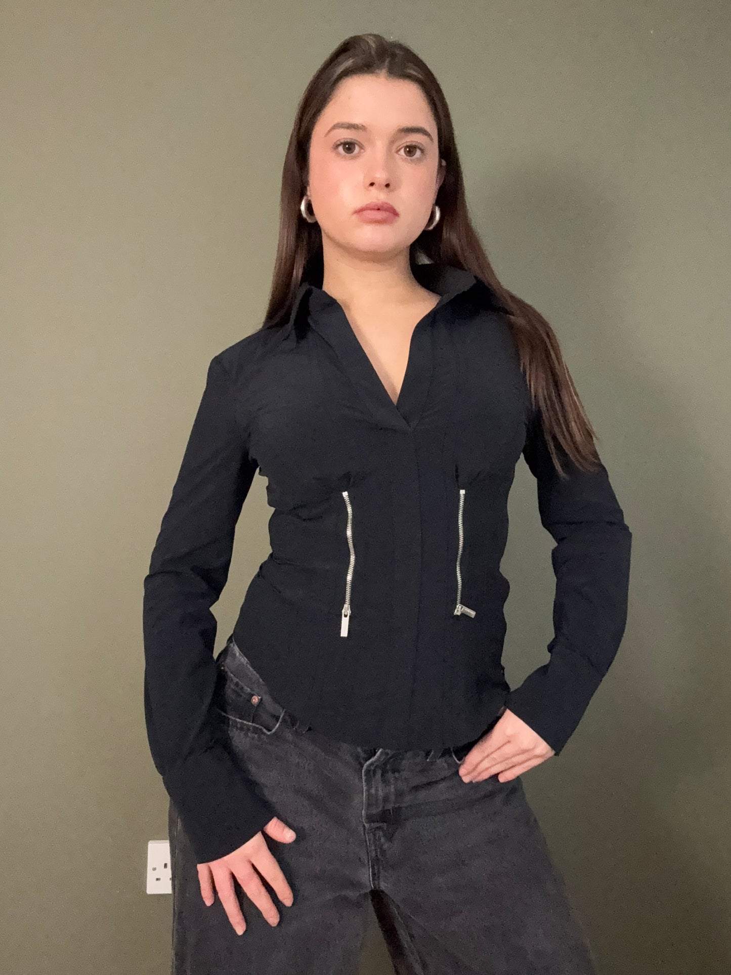 Karen Millen Zip Shirt (UK10)