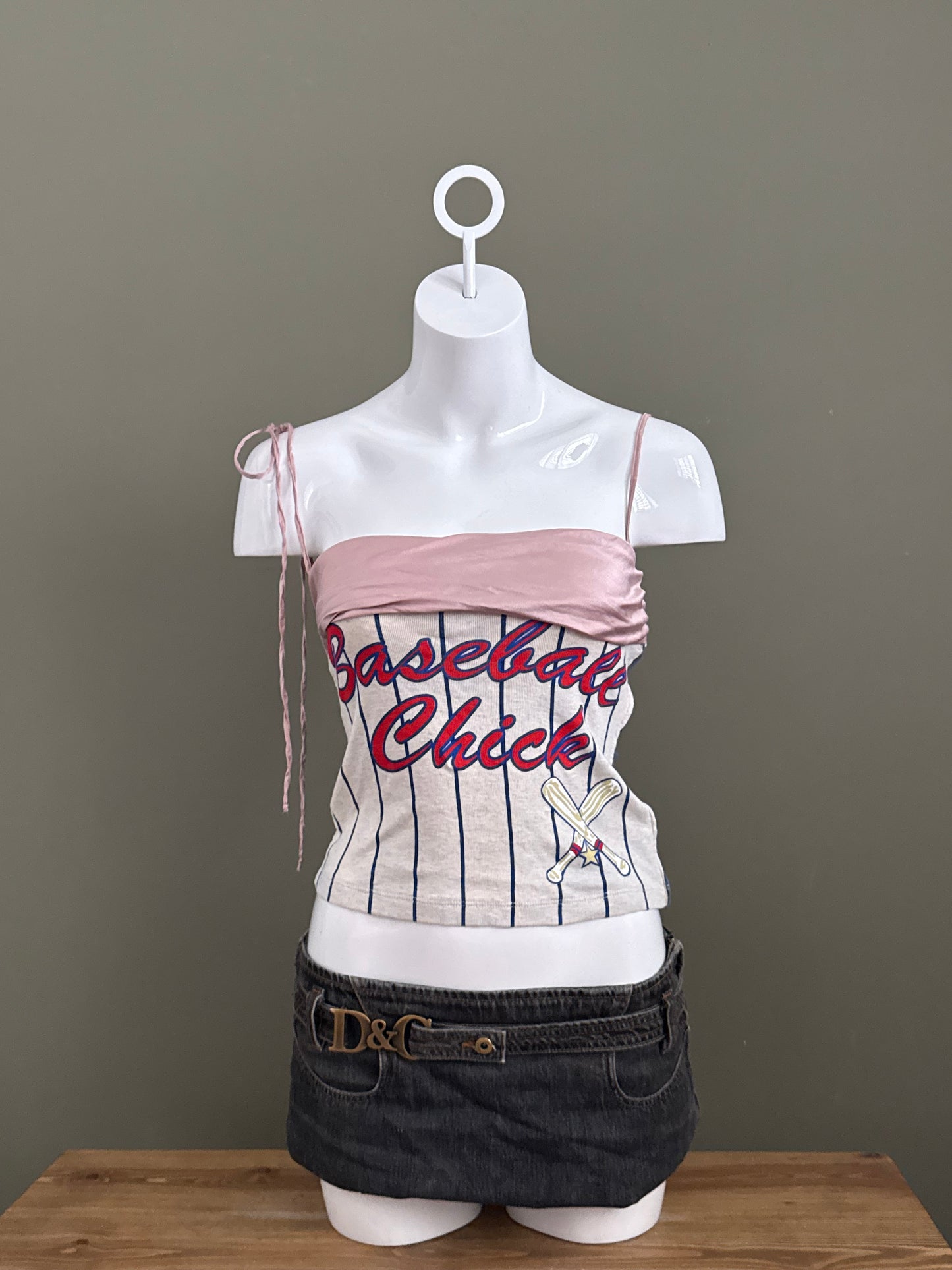 Vintage Dolce & Gabbana Baseball Chick Sports Graphic Tank Top (XS)