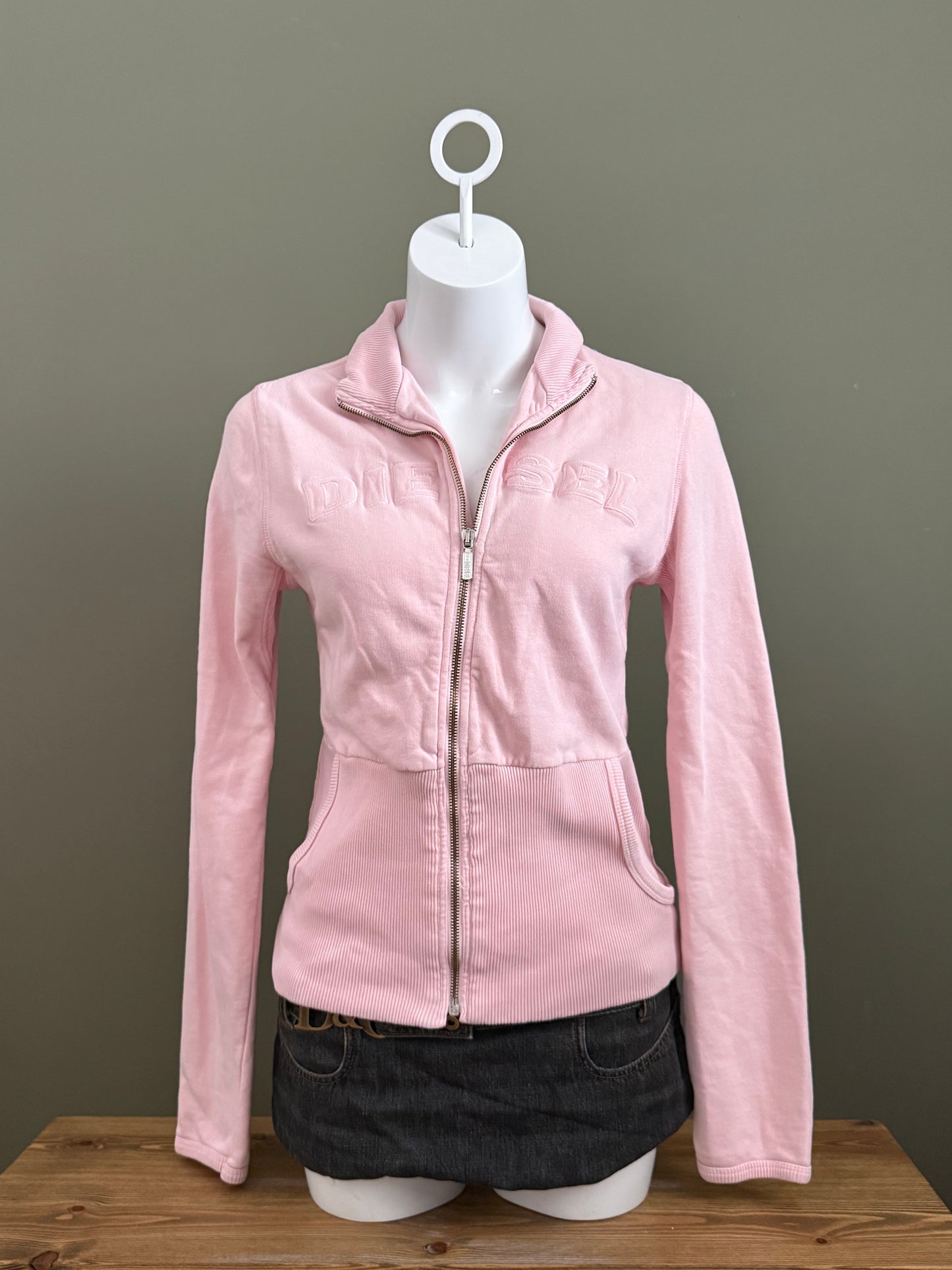 Baby Pink Diesel Zip Jumper (L)