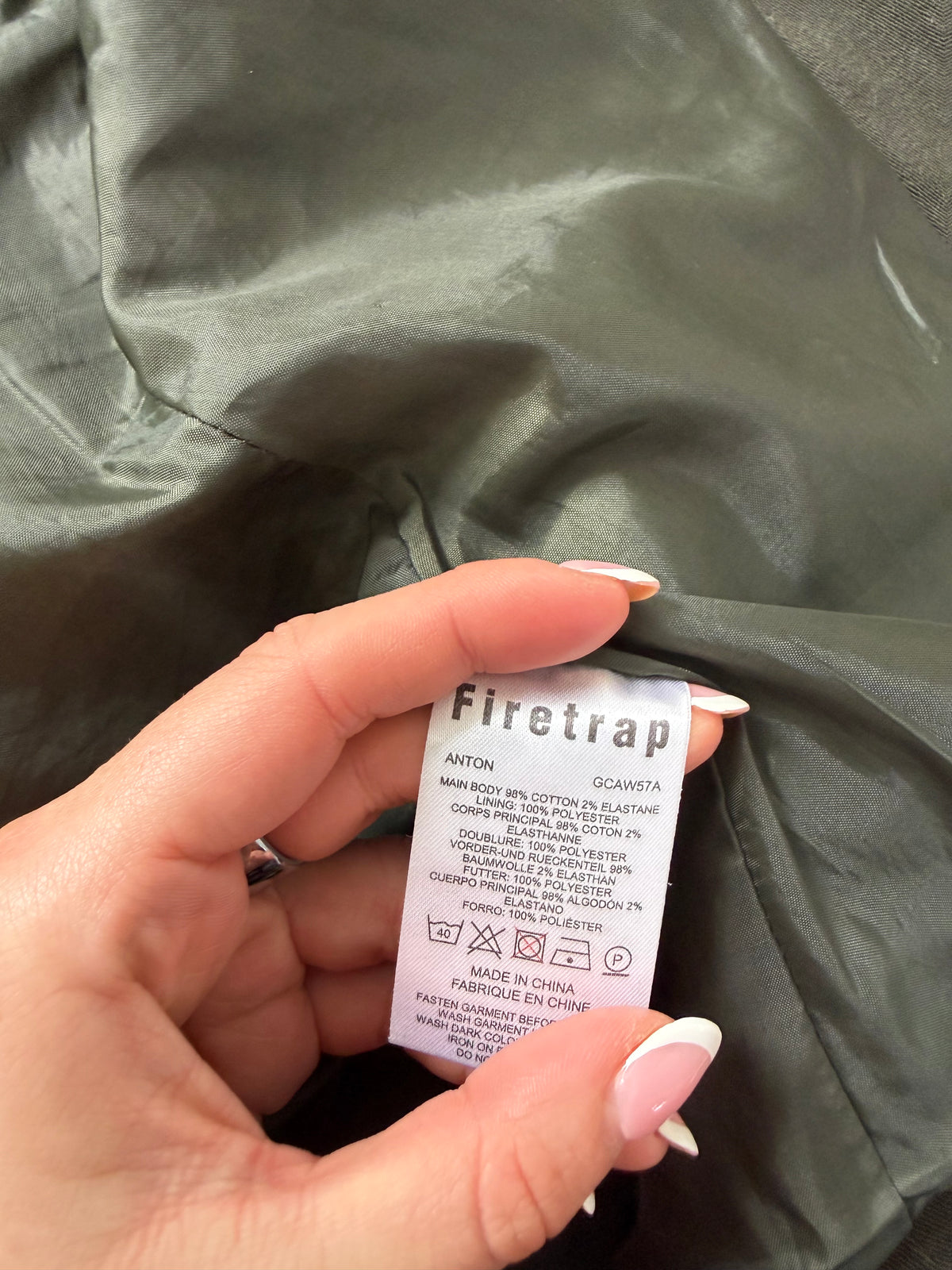 Firetrap Military Funnel Neck Jacket (M)