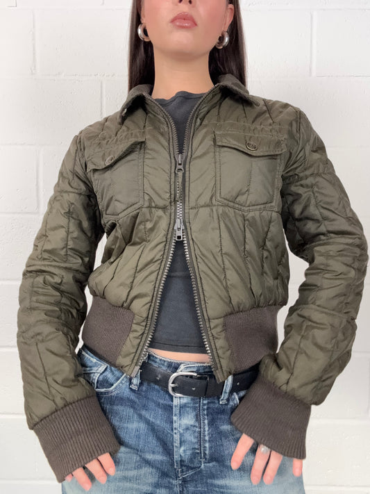 Armani Khaki Bomber Jacket (UK16)