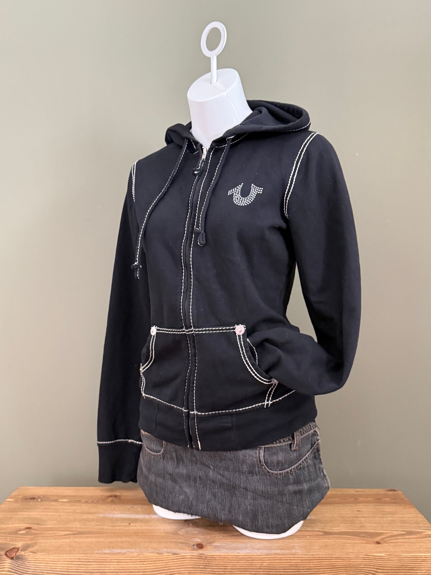 True Religion Contrast Stitch Zip Hoodie (M)
