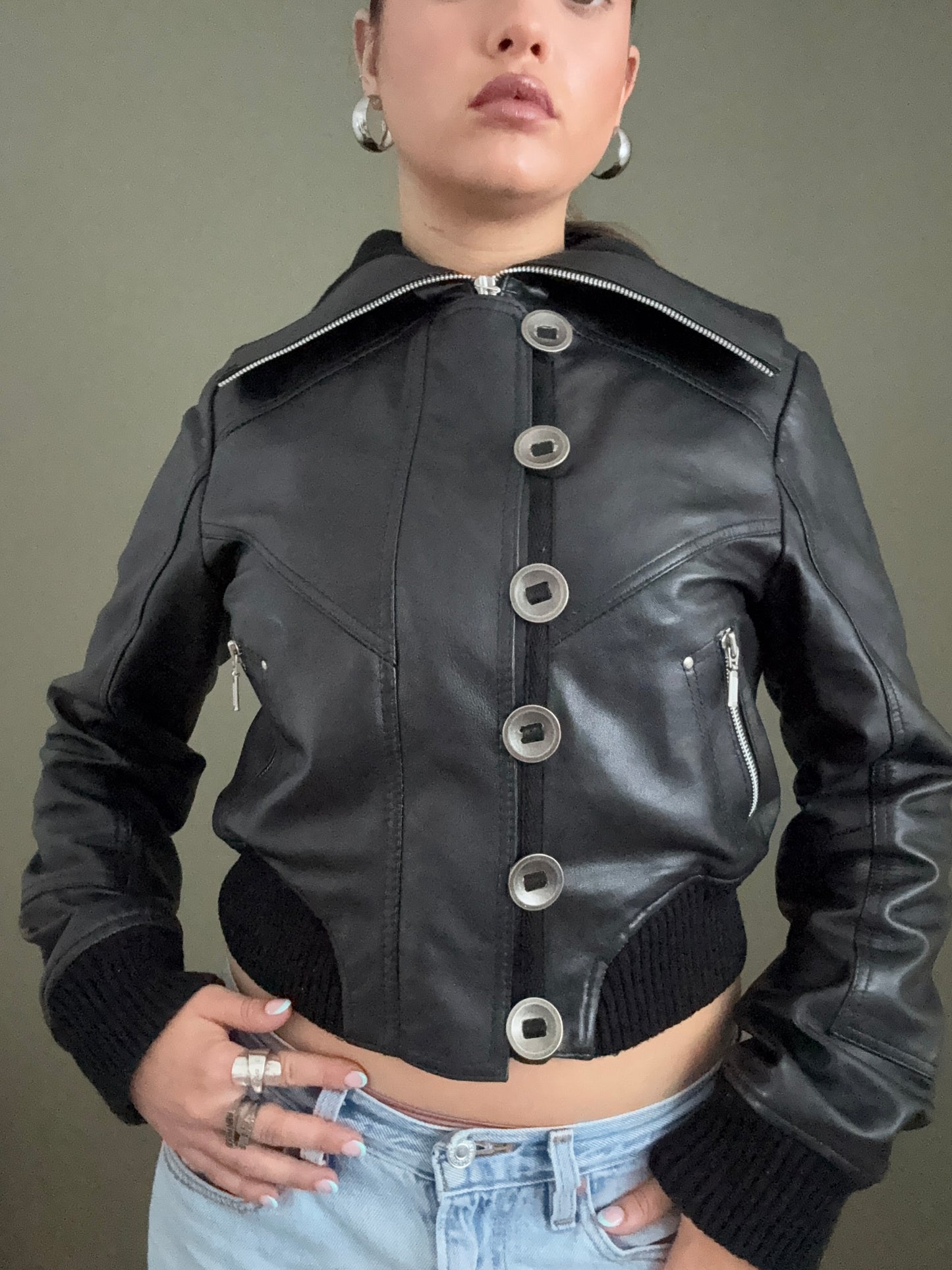 Aviatrix Leather Bomber Jacket (L)