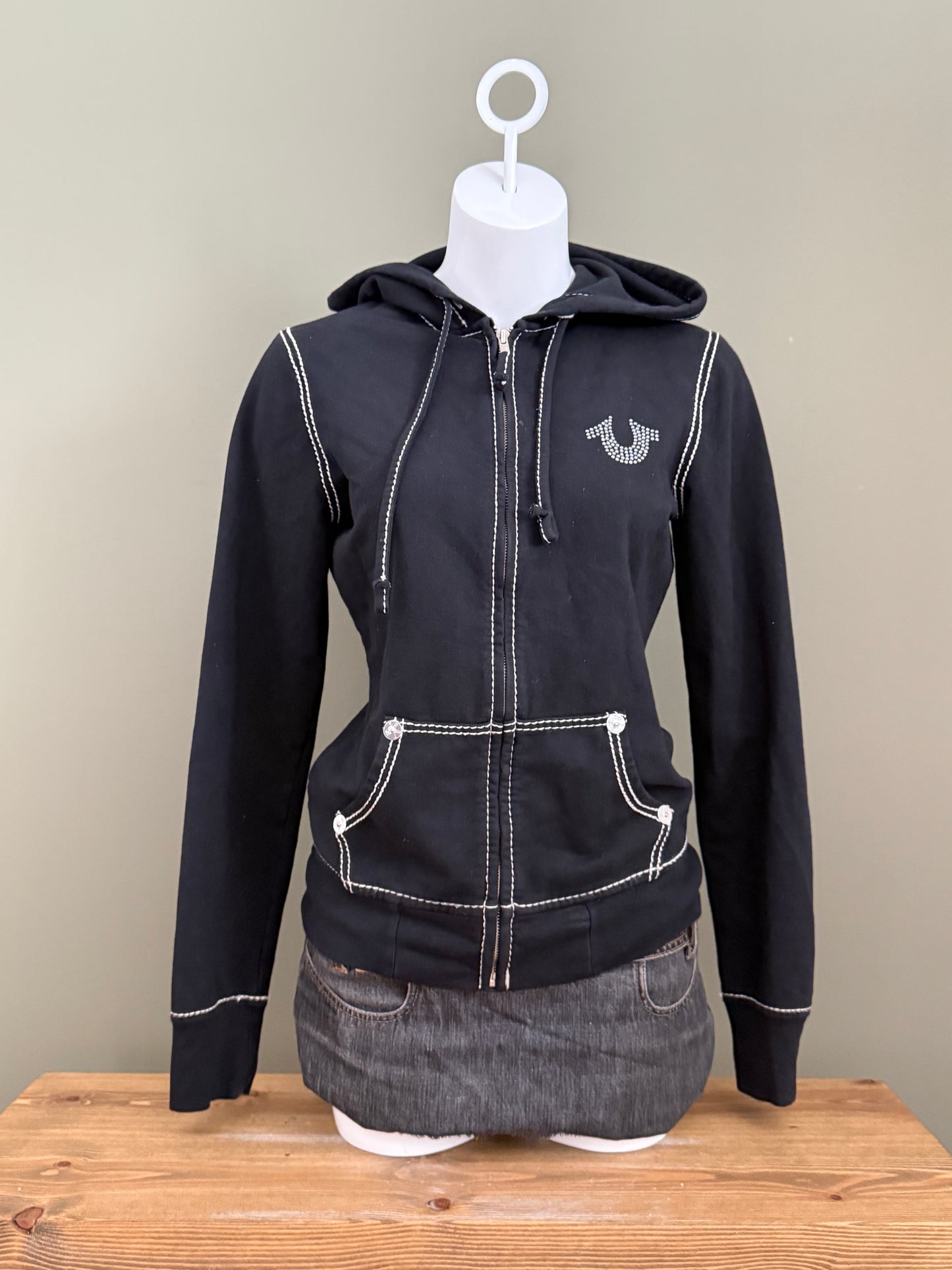 True Religion Contrast Stitch Zip Hoodie (M)