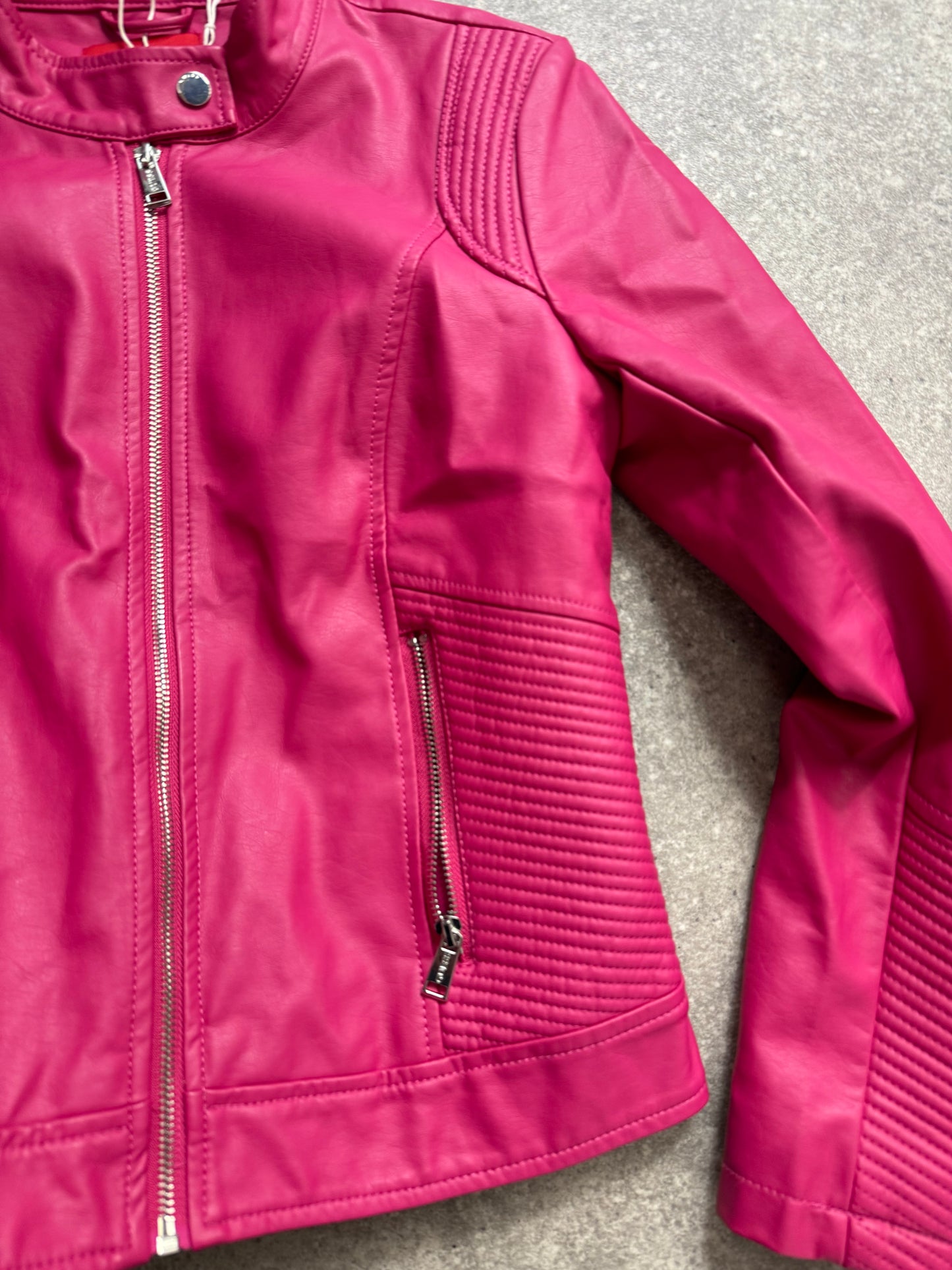 Pink Guess Faux Leather Jacket (S)