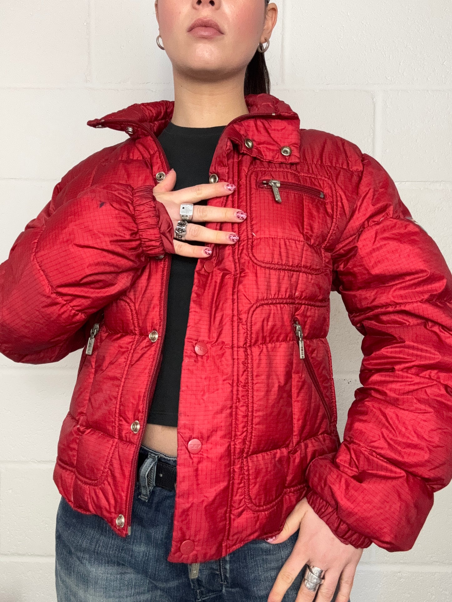 Diesel Red Puffer Jacket (M)