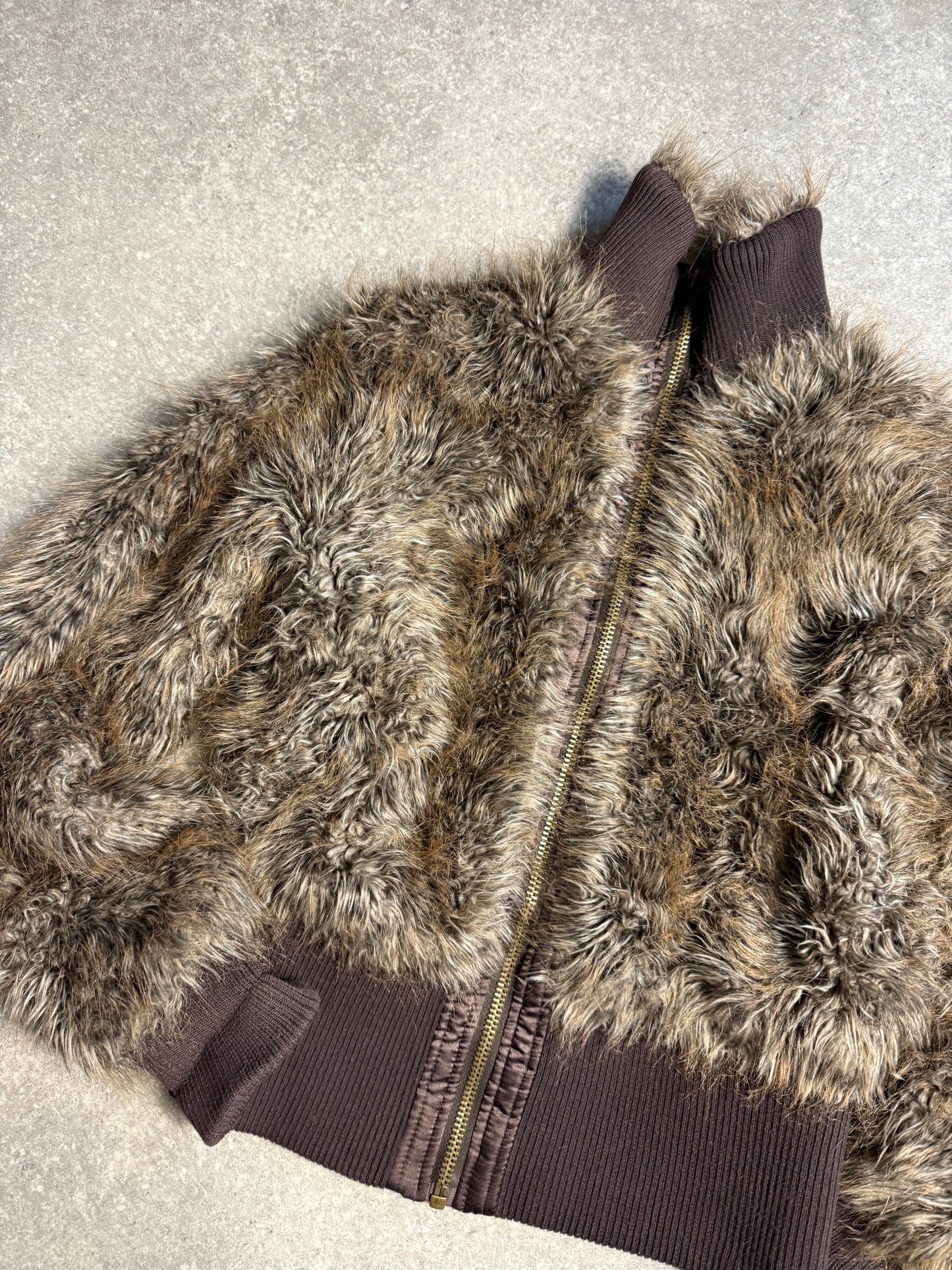 Faux Fur Bomber Jacket (UK16)