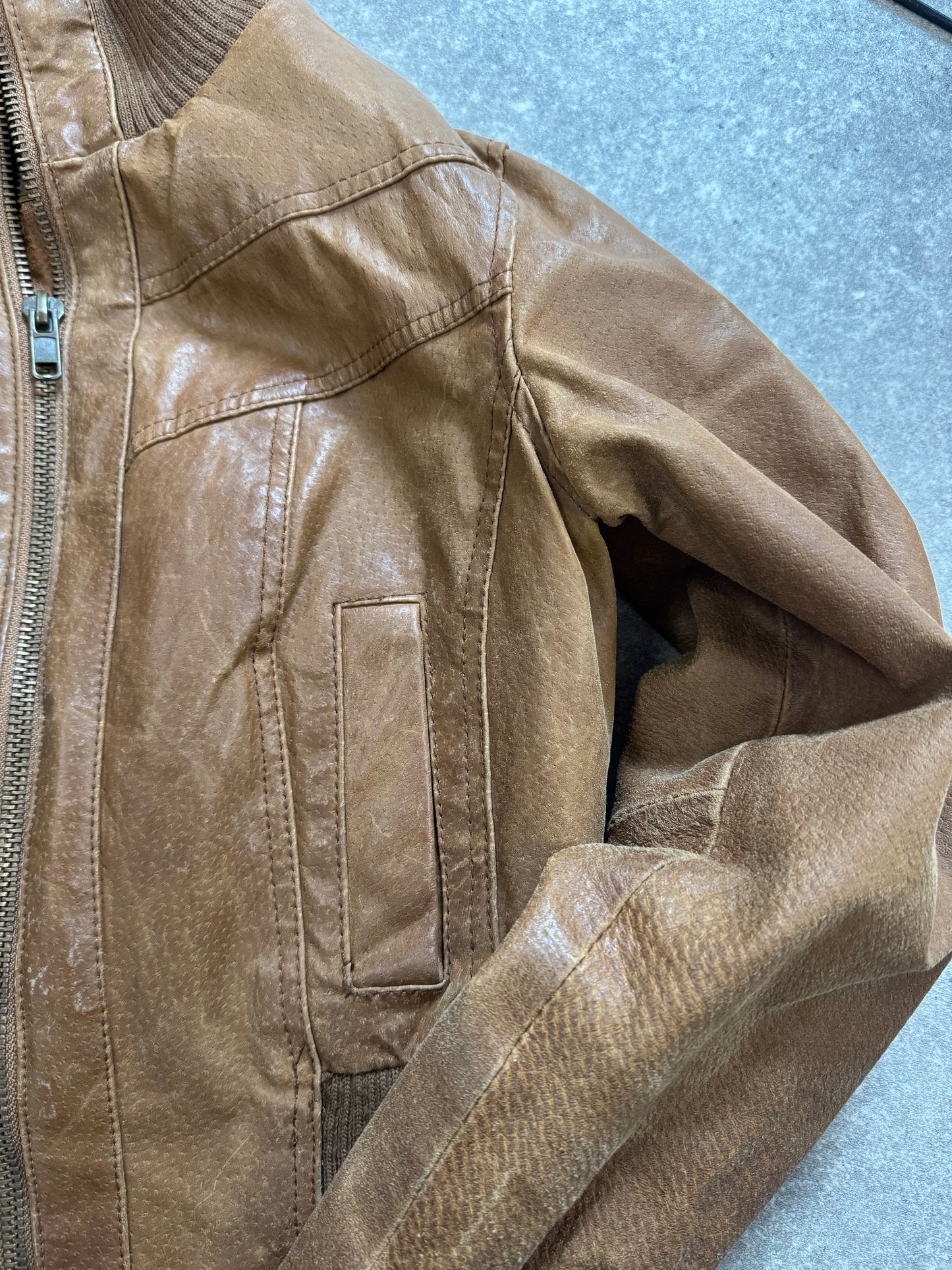 Leather Fitted Jacket (UK12)
