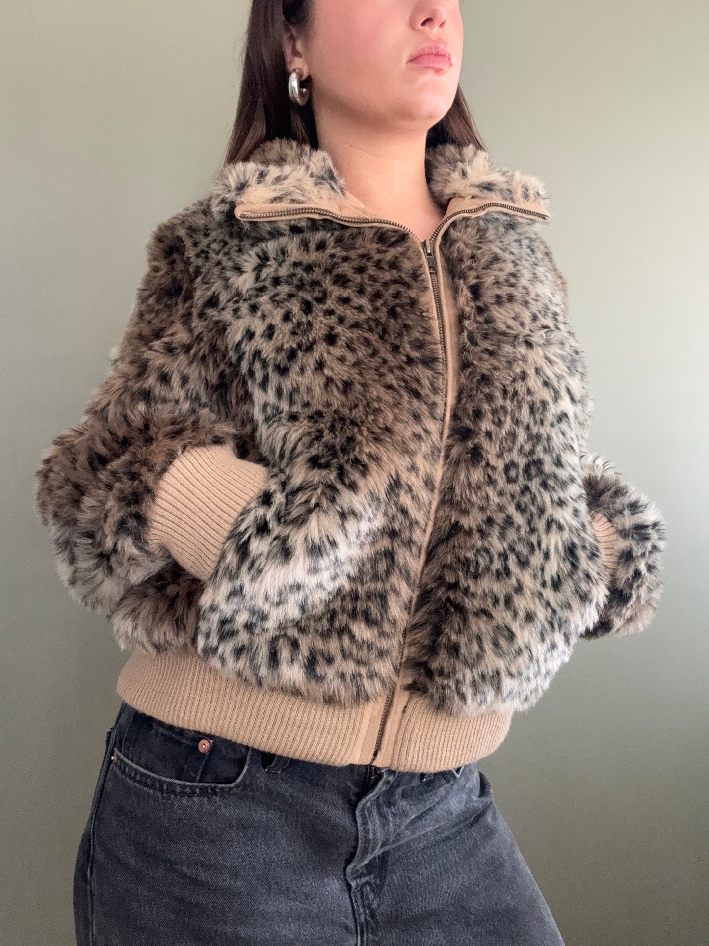 Faux Fur Leopard Jacket (UK14)