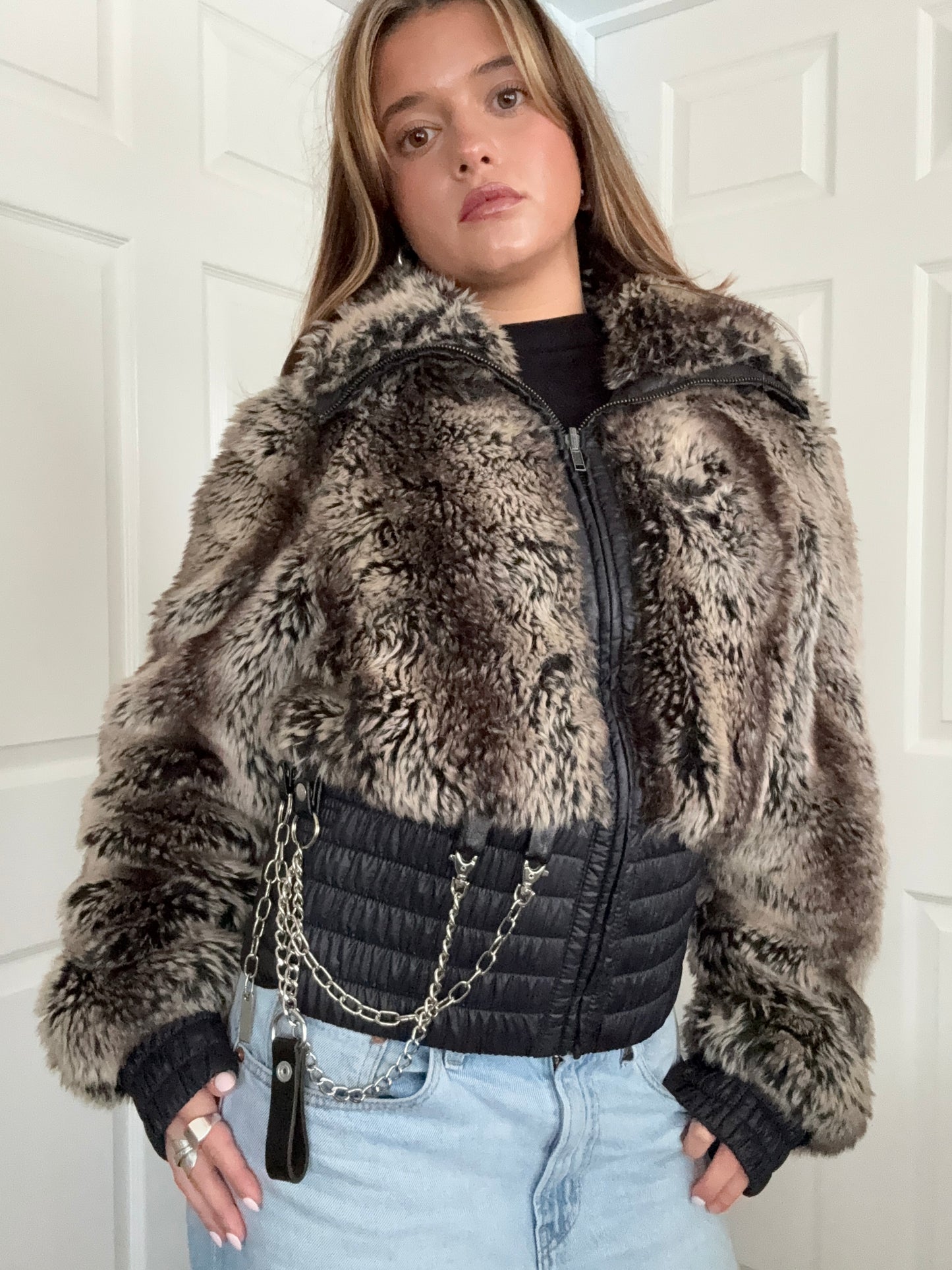Miss Sixty Reversible Faux Fur Jacket (XL)
