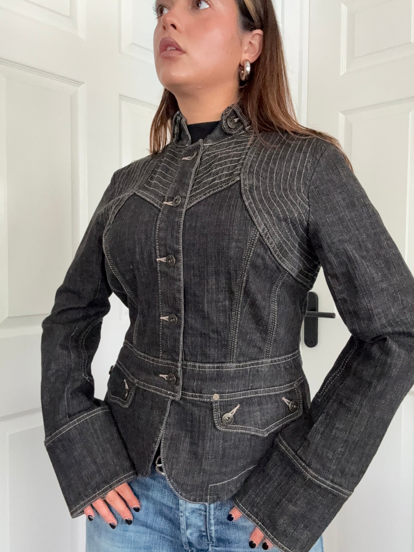 Karen Millen Denim Corset Jacket (UK14)