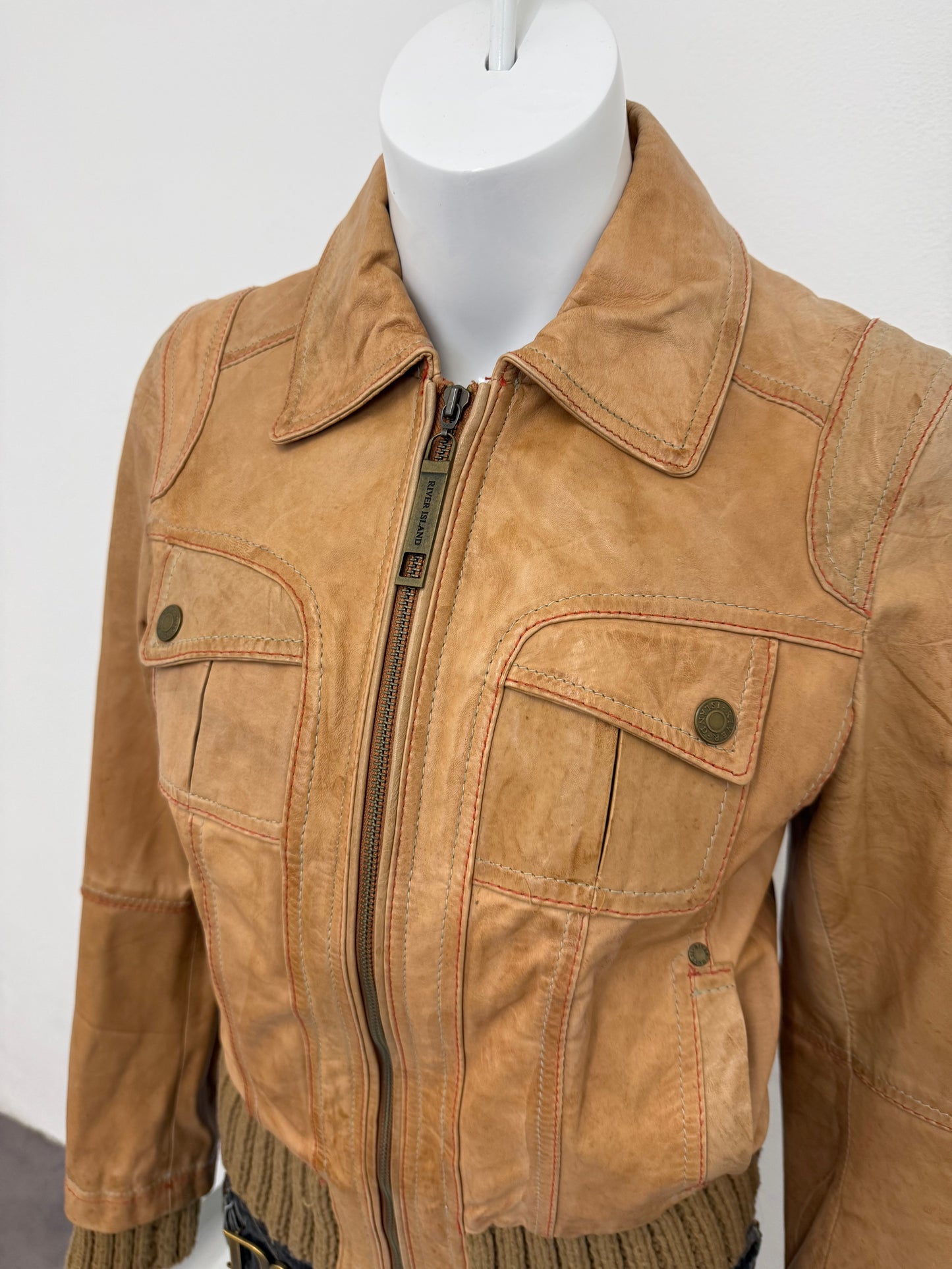Leather Bomber Jacket (UK12)