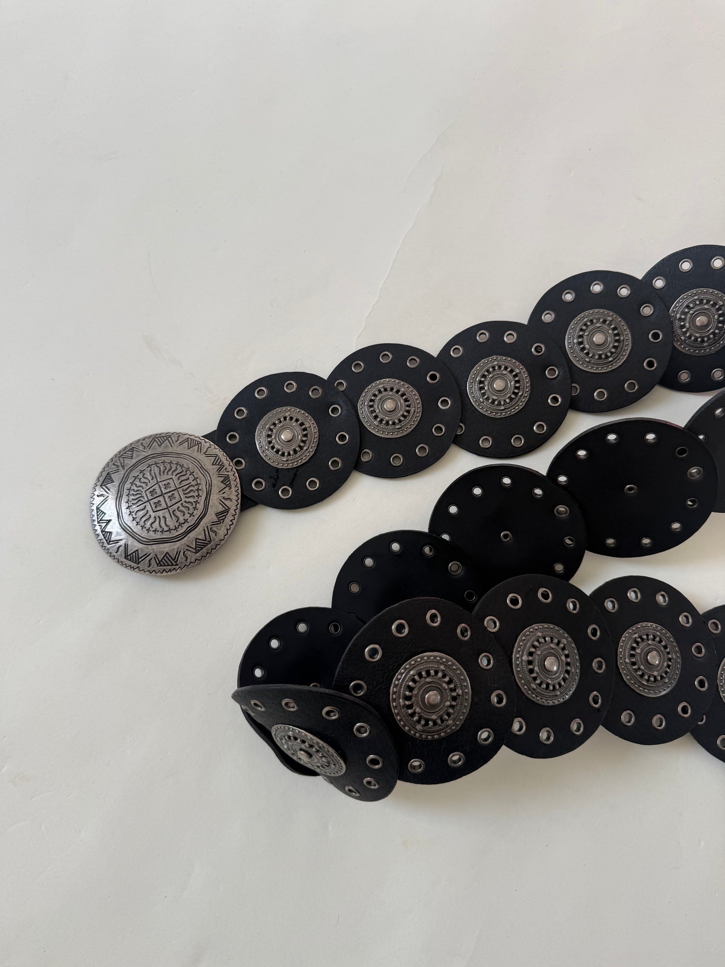 Leather Studded Circle Belt (M)
