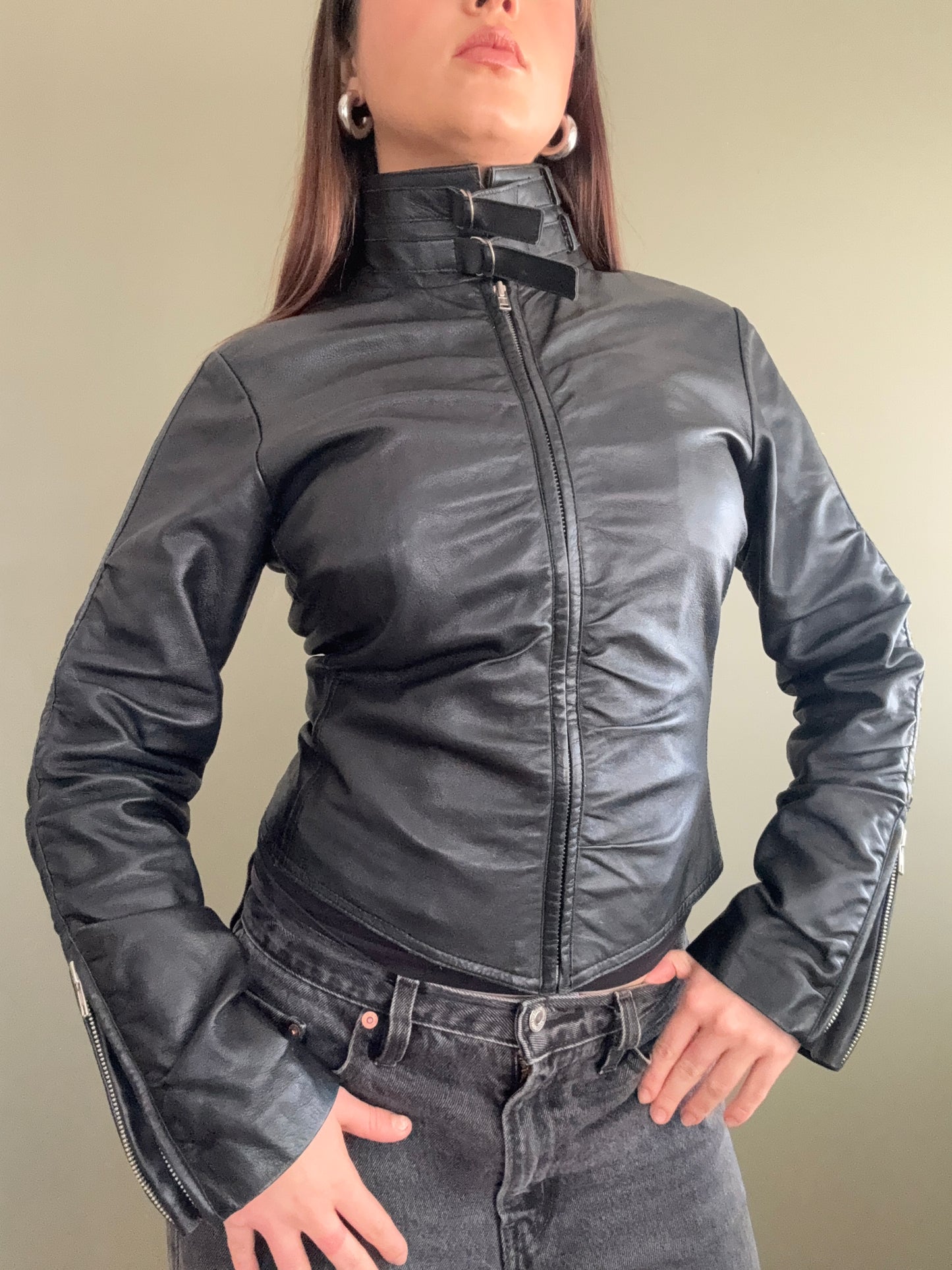 Fitted Leather Jacket (UK8)