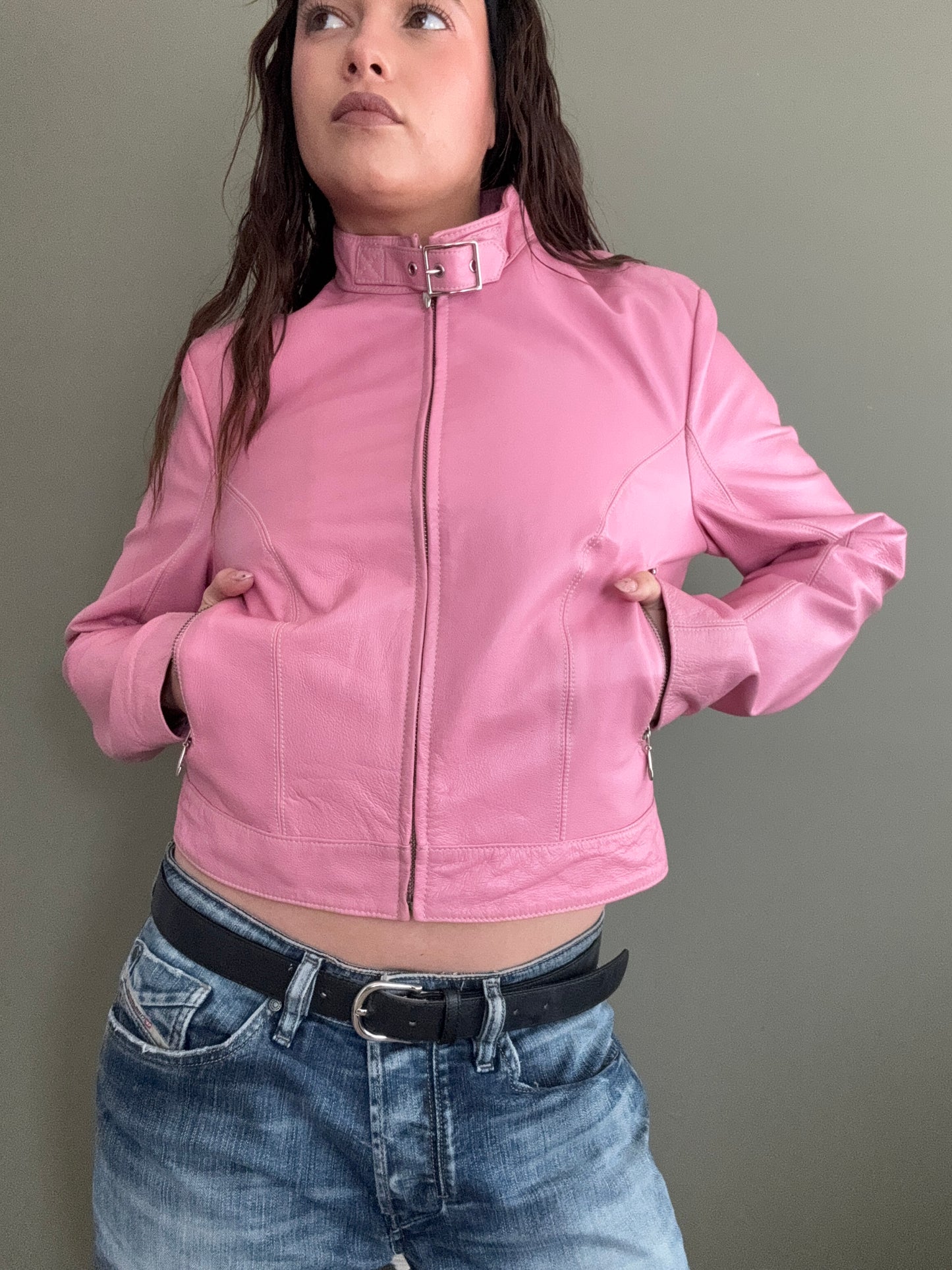 Pink Leather Jacket (S)