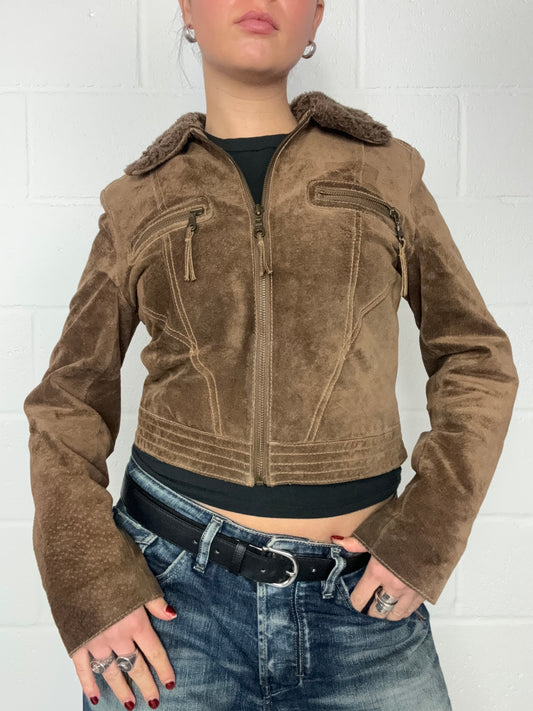 Vintage Brown Suede Jacket (UK12)