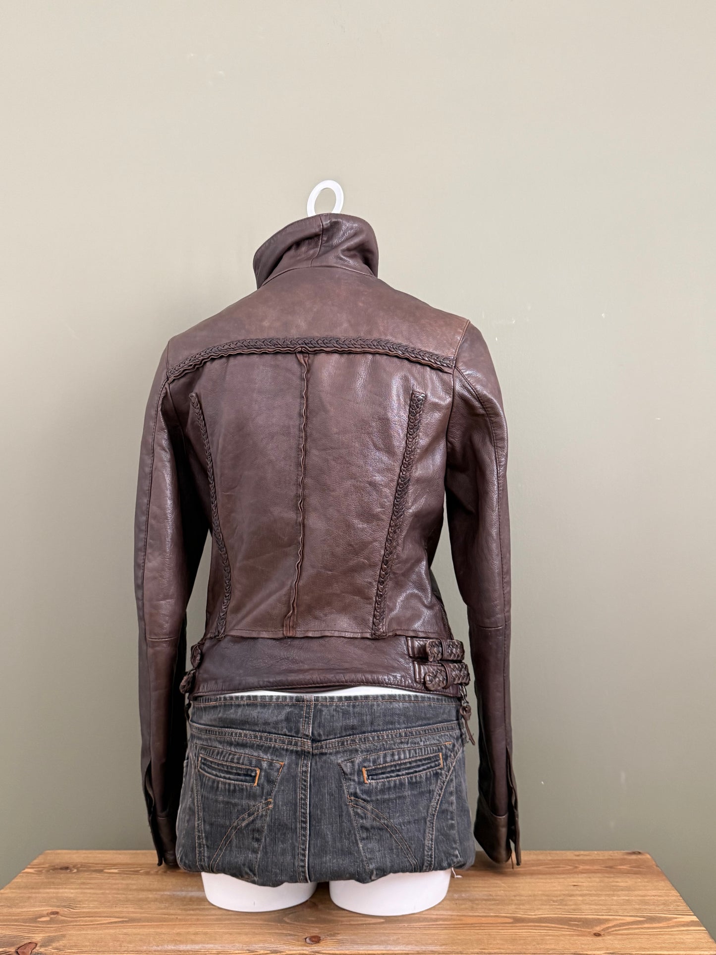 Allsaints Leather Braided Jacket (UK12)