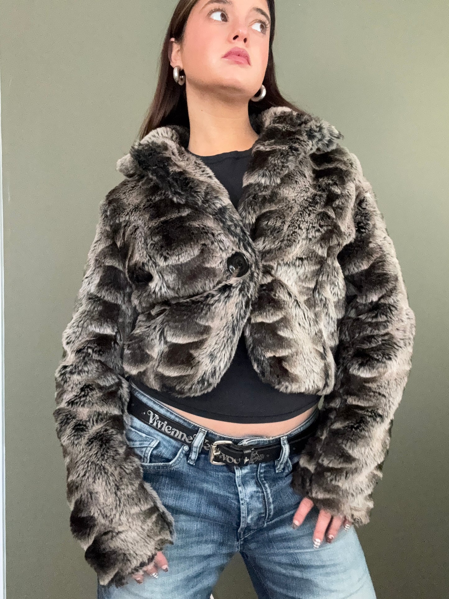 Faux Fur Jacket (L)