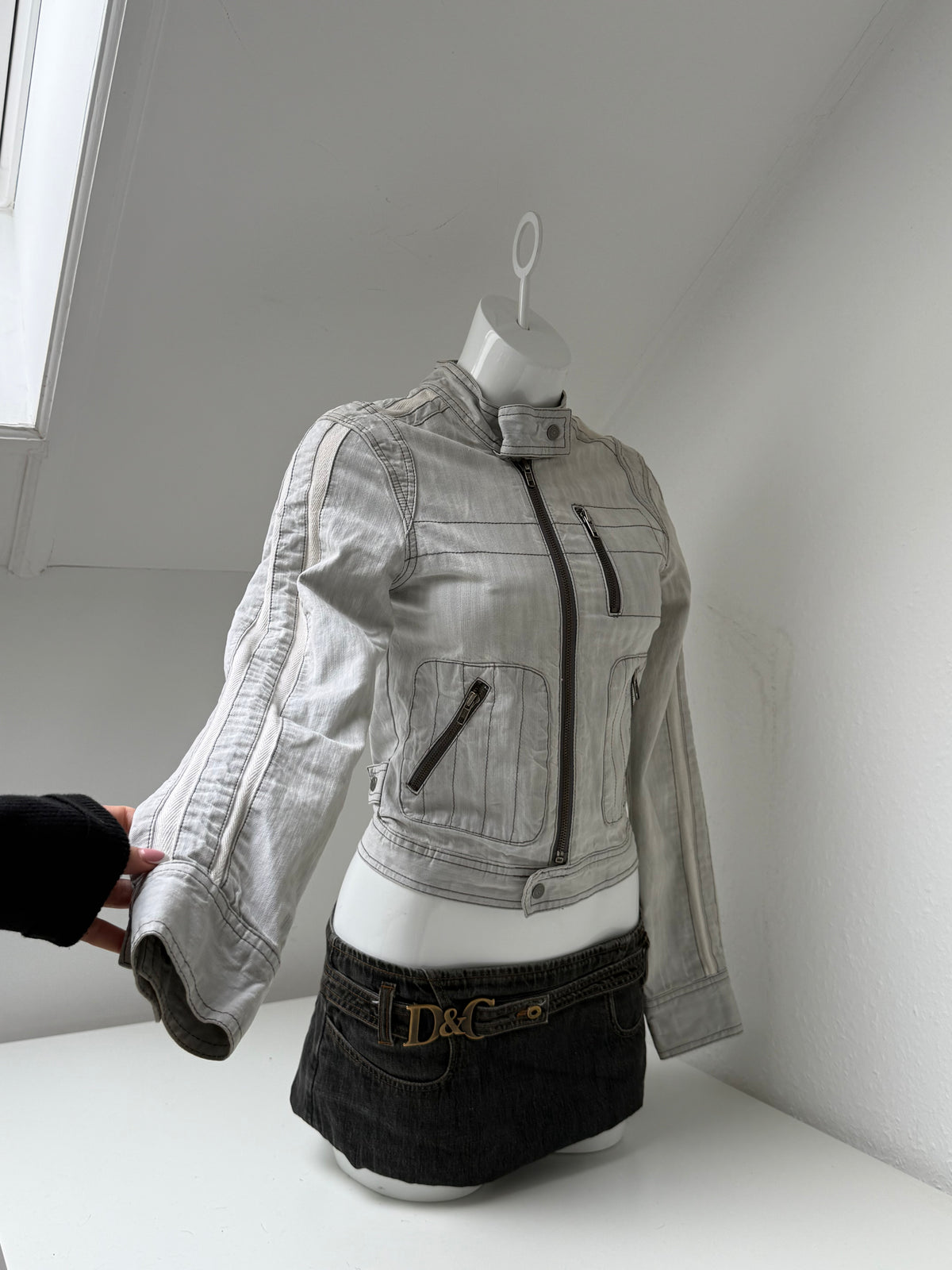 Fitted Y2K Biker Jacket (UK8)