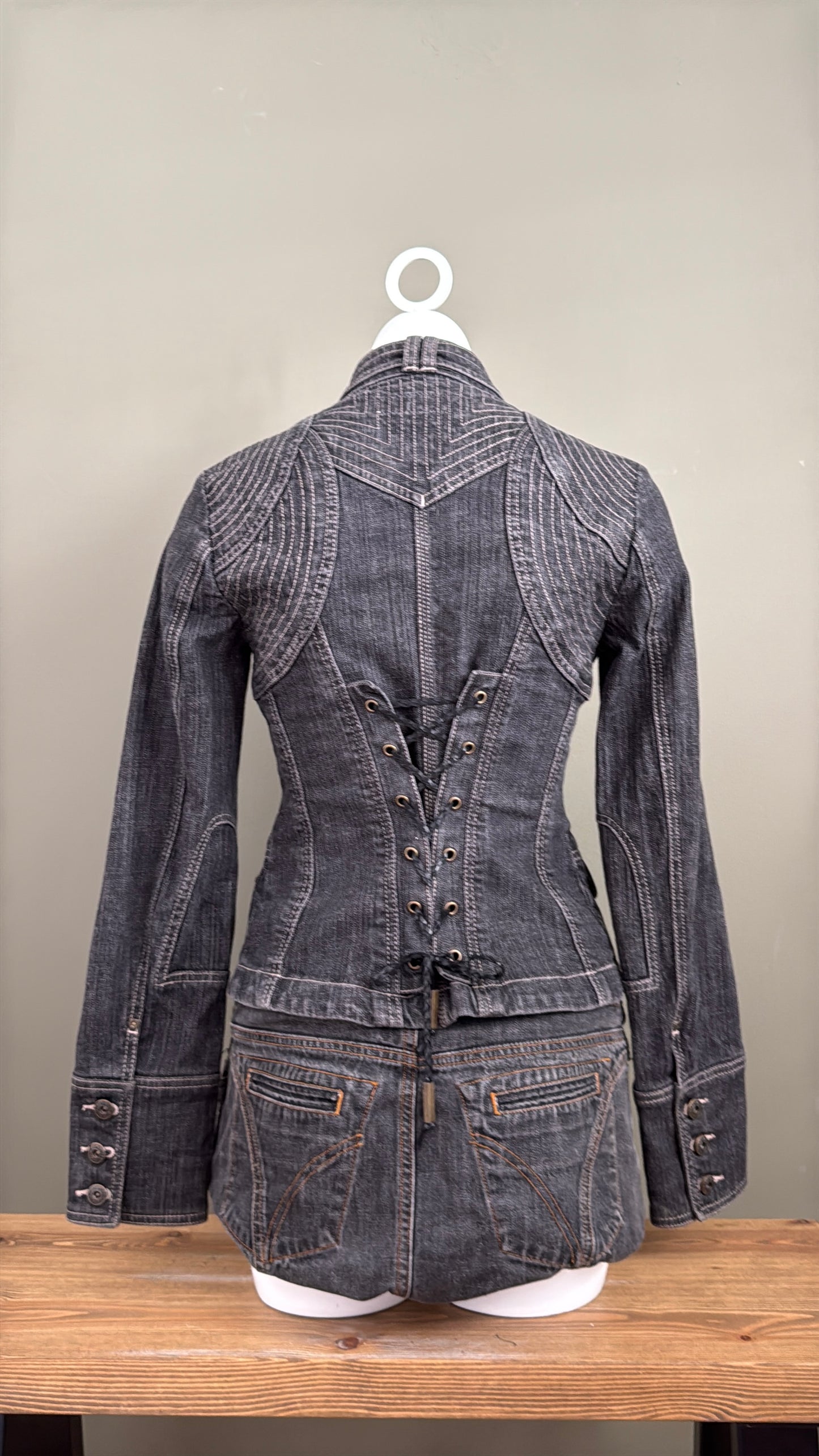 Karen Millen Denim Corset Jacket (UK10)