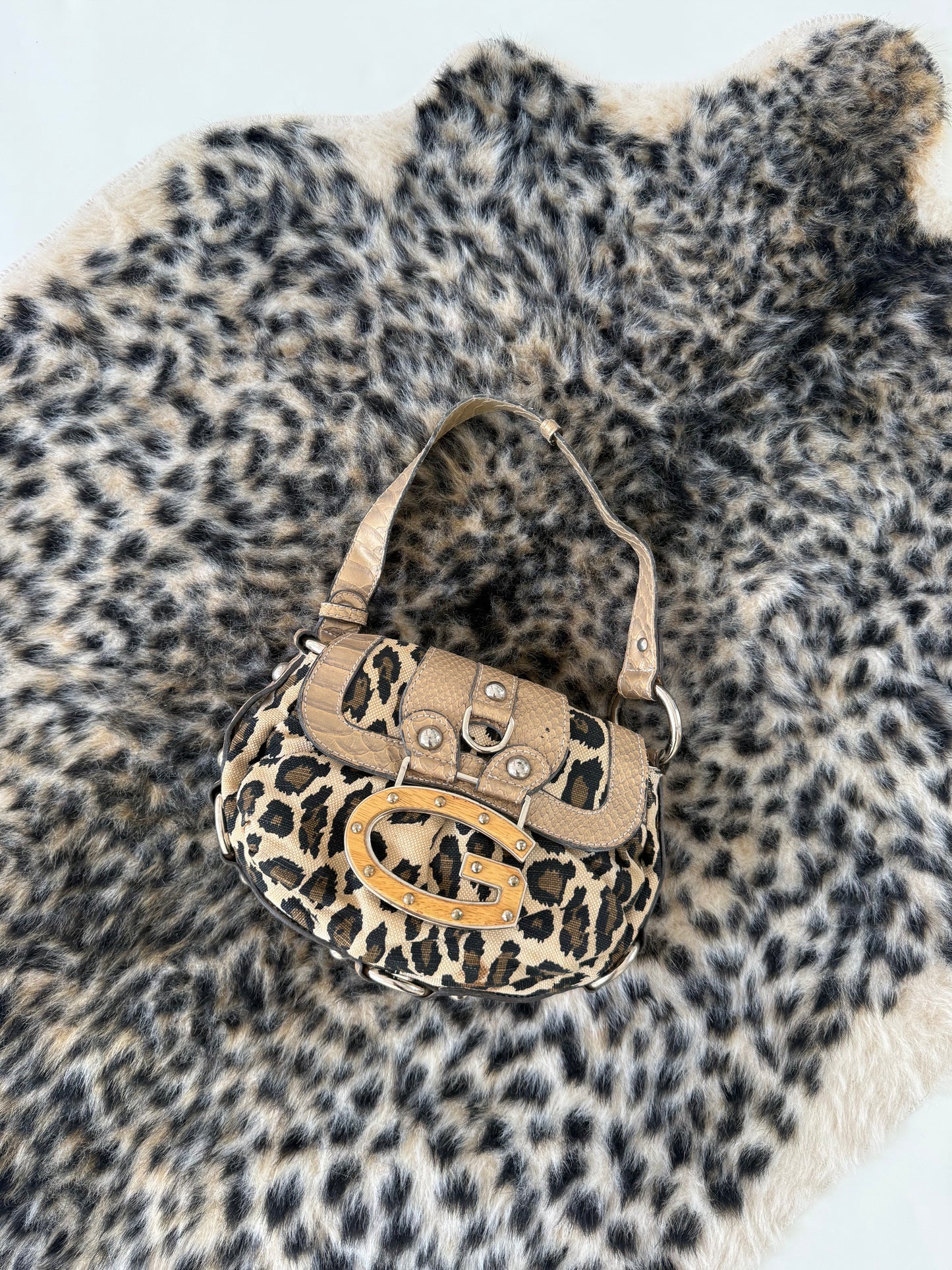 Guess Leopard Print Shoulder Bag