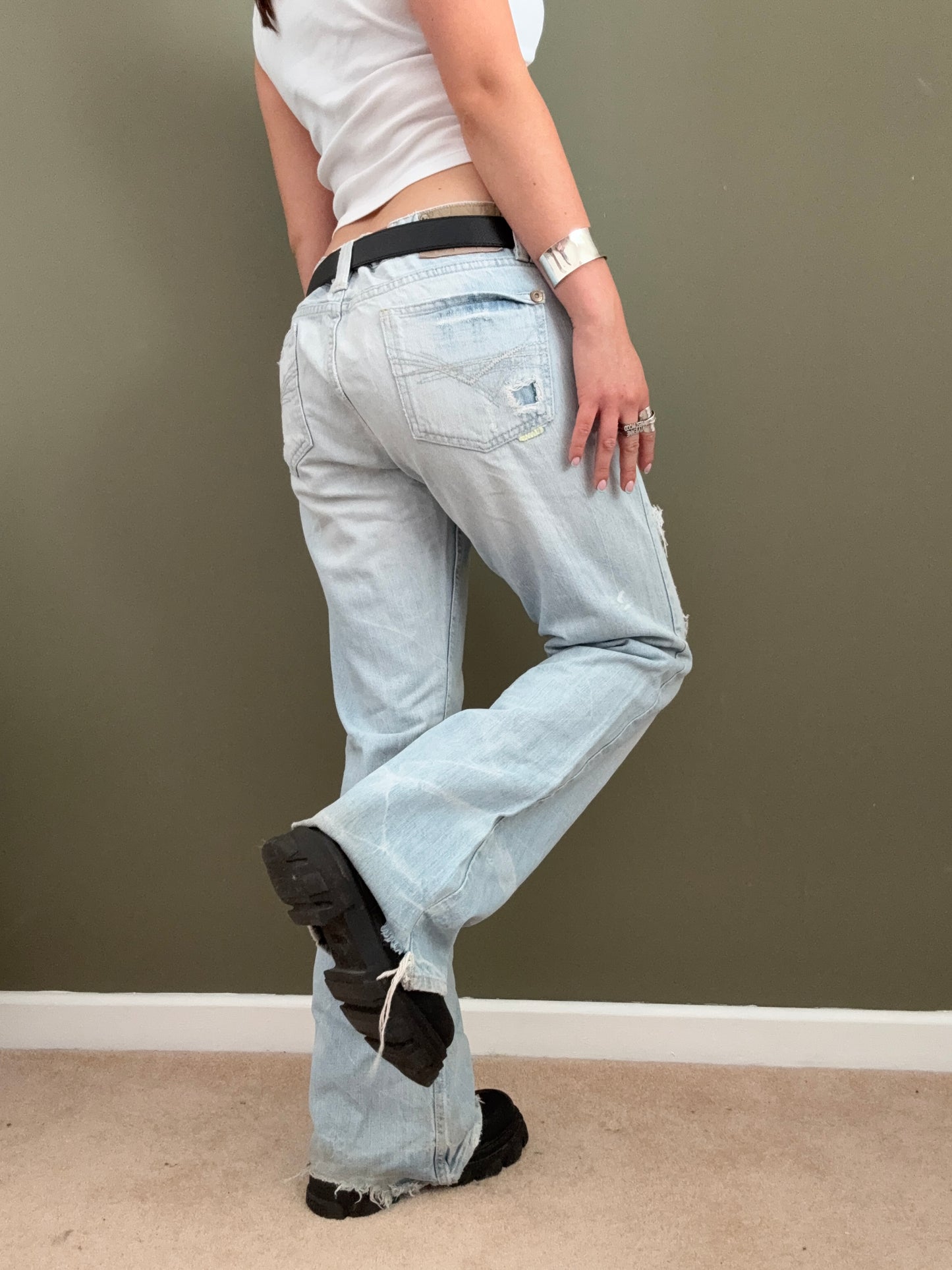 Y2K Distressed Baggy Jean (UK14)
