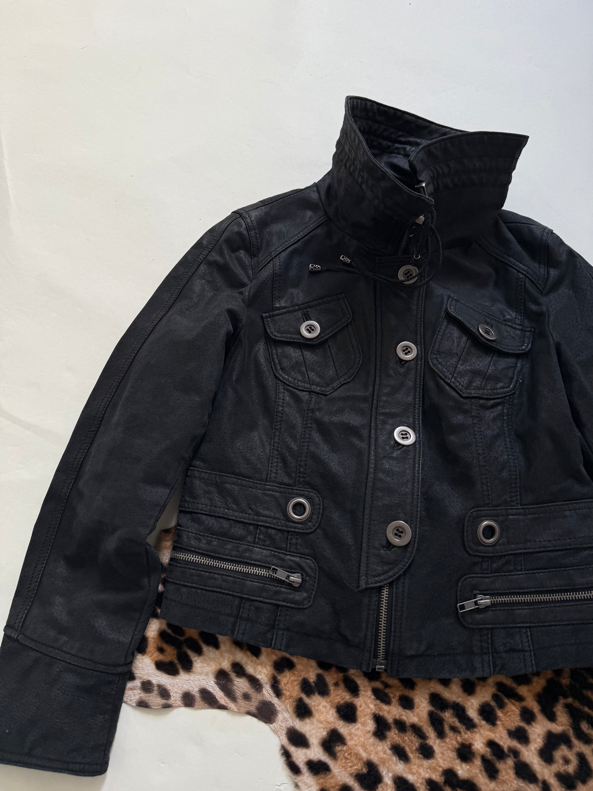Fitted Leather Corset Jacket (L)