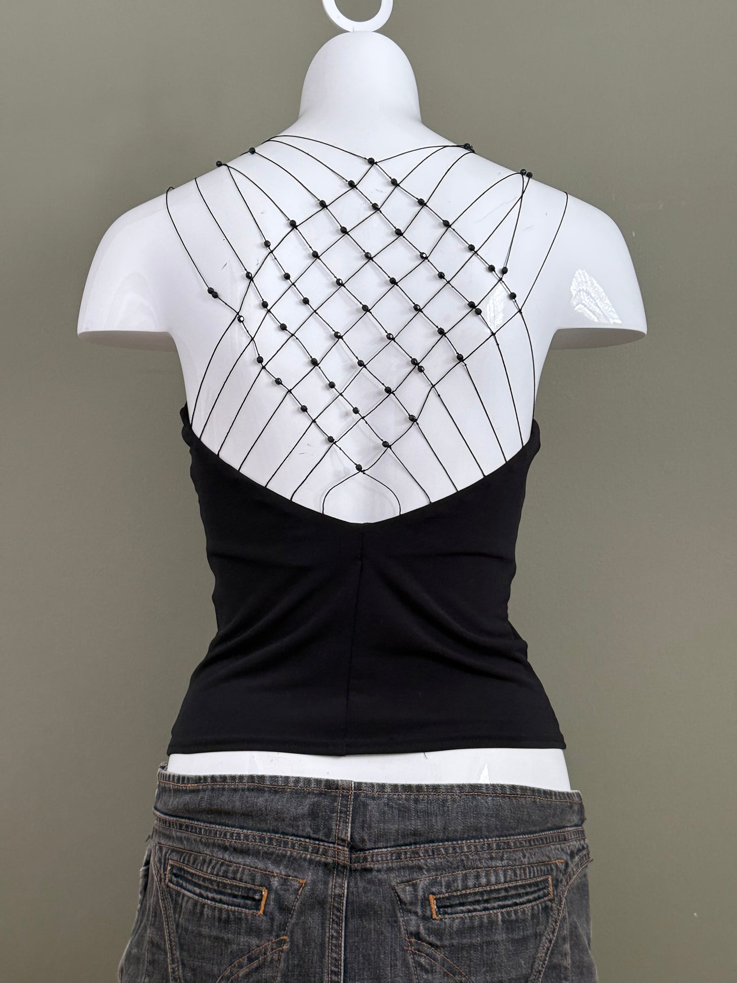 Backless Beaded Cami Top (UK10)