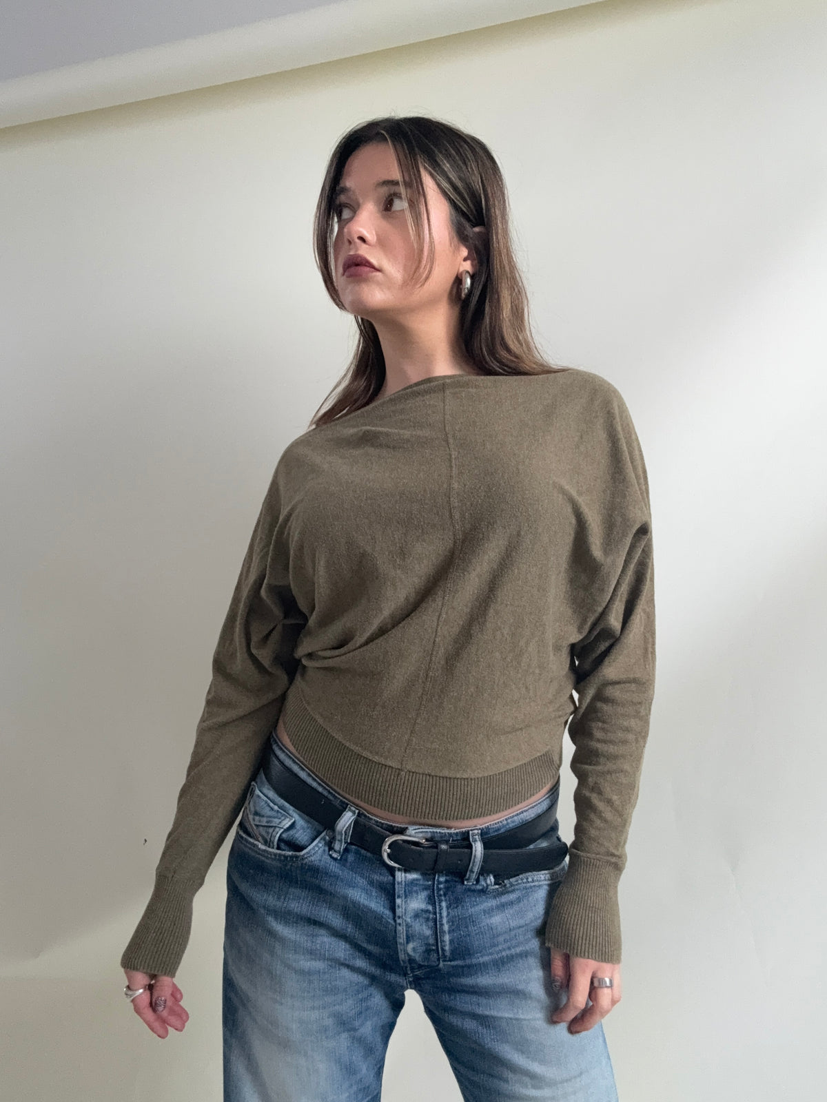 Allsaints Khaki Knit Jumper (S)